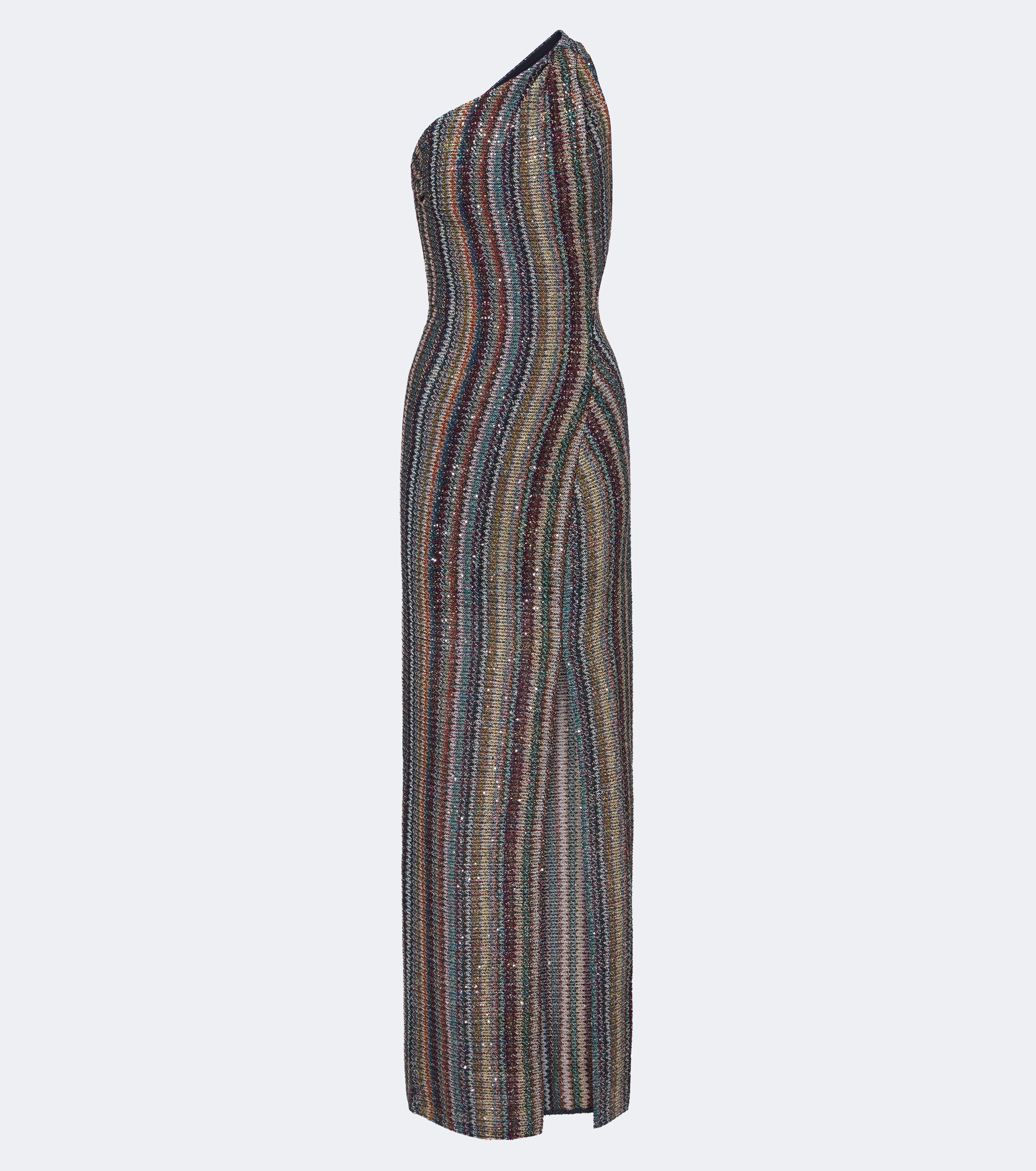 Missoni Missoni Zigzag sequined one-shoulder lamé gown