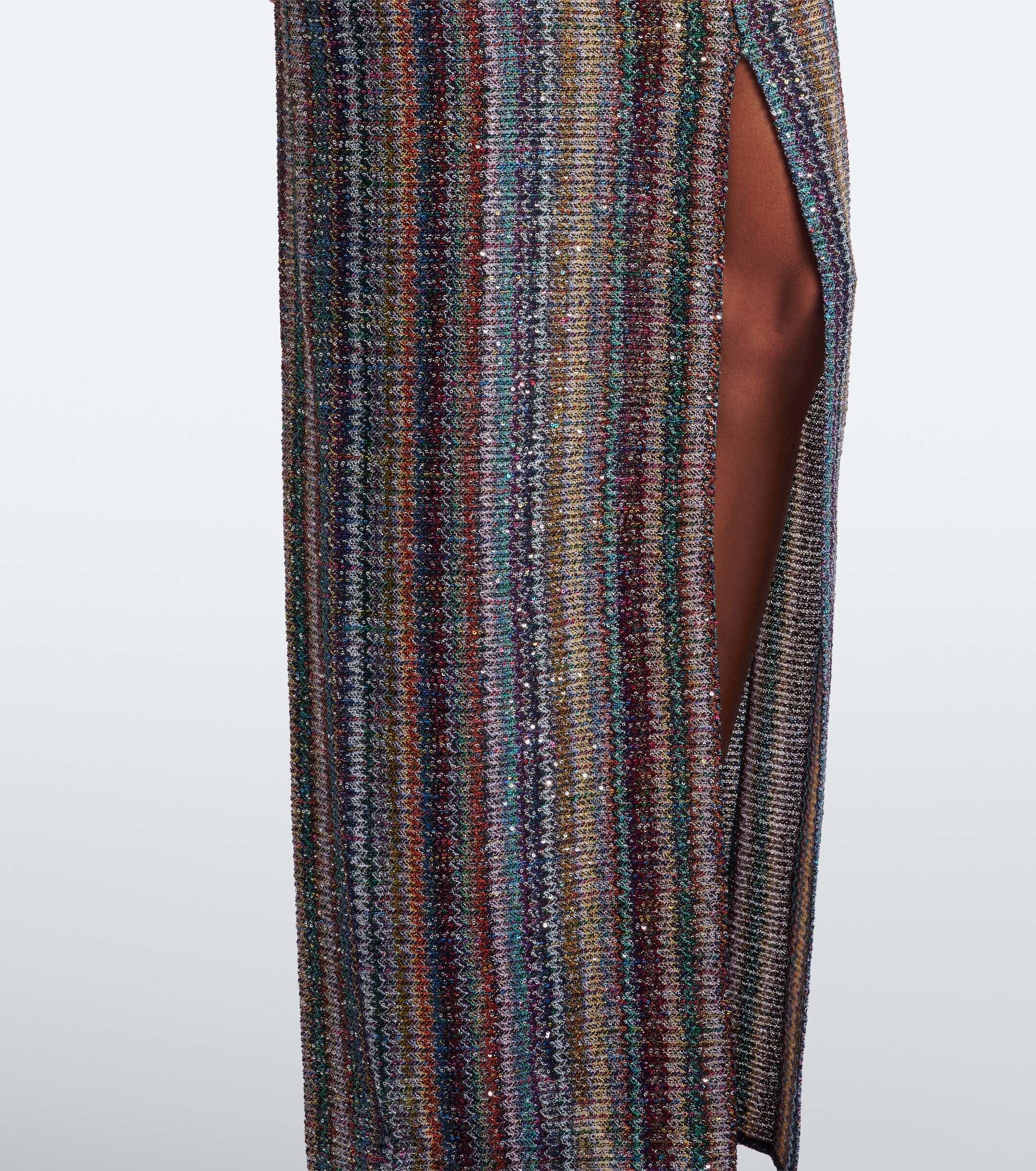 Missoni Missoni Zigzag sequined one-shoulder lamé gown