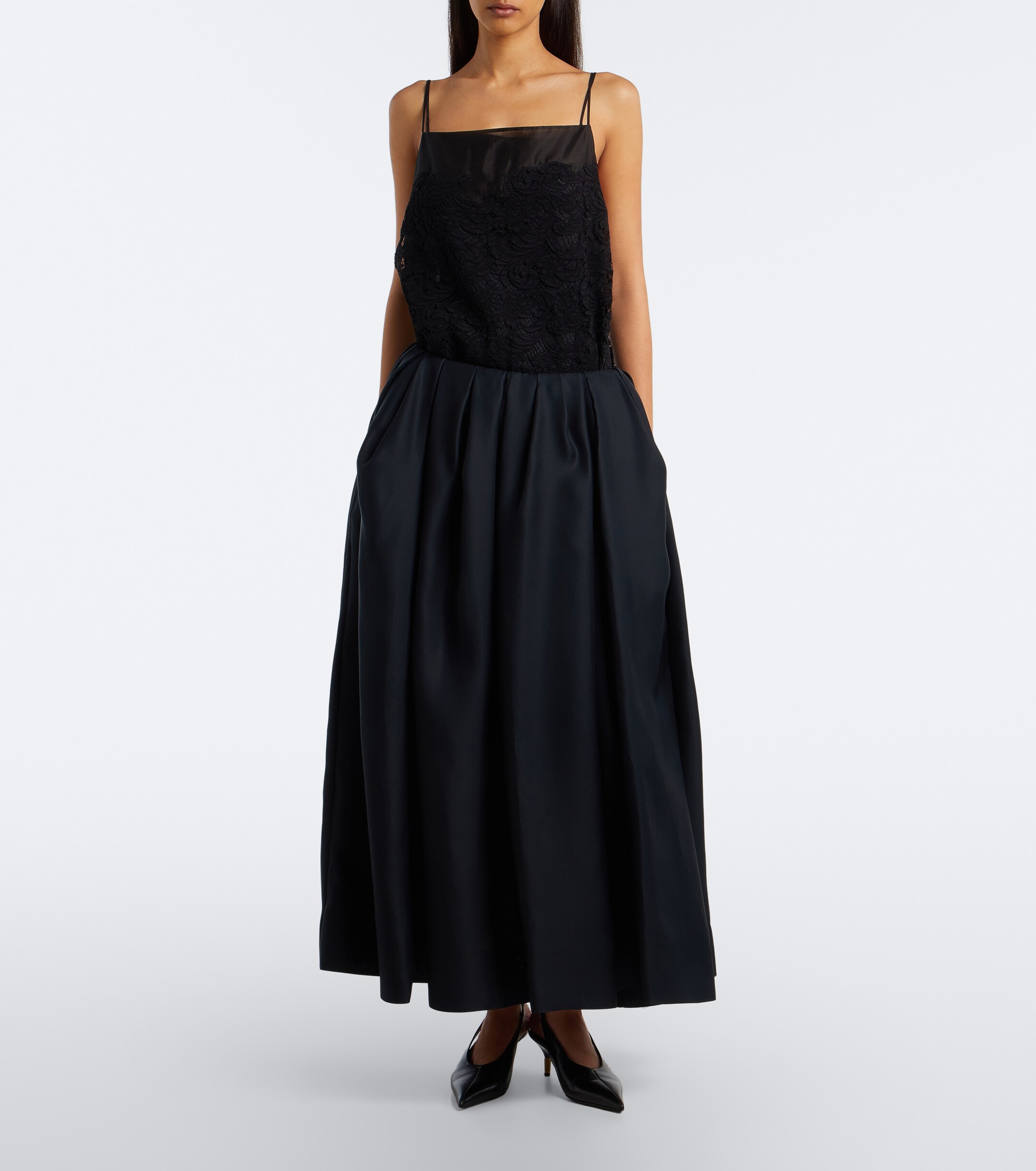 KHAITE Khaite Neema silk voile and lace top