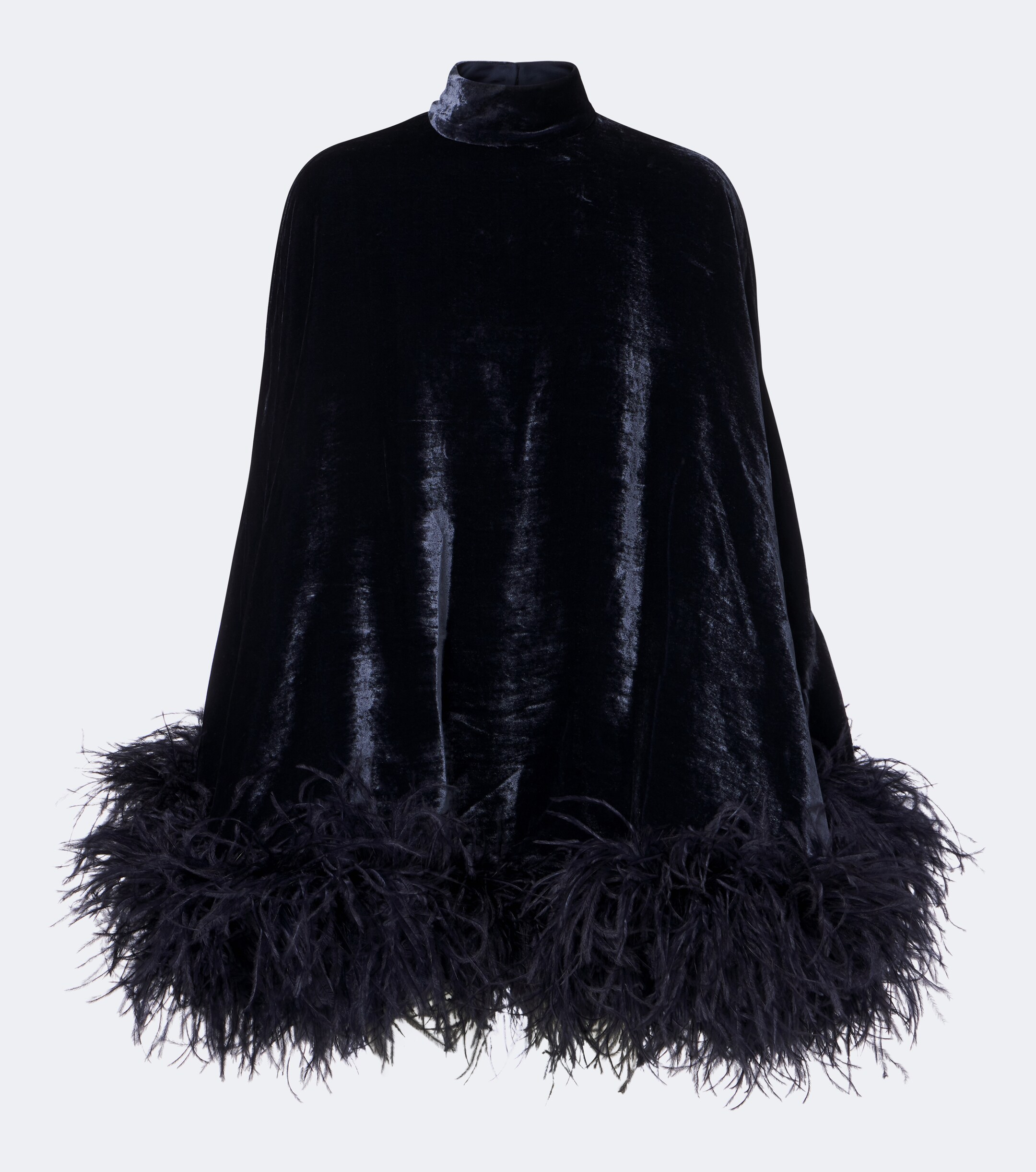 Taller Marmo Taller Marmo Vegas feather-trimmed velvet minidress