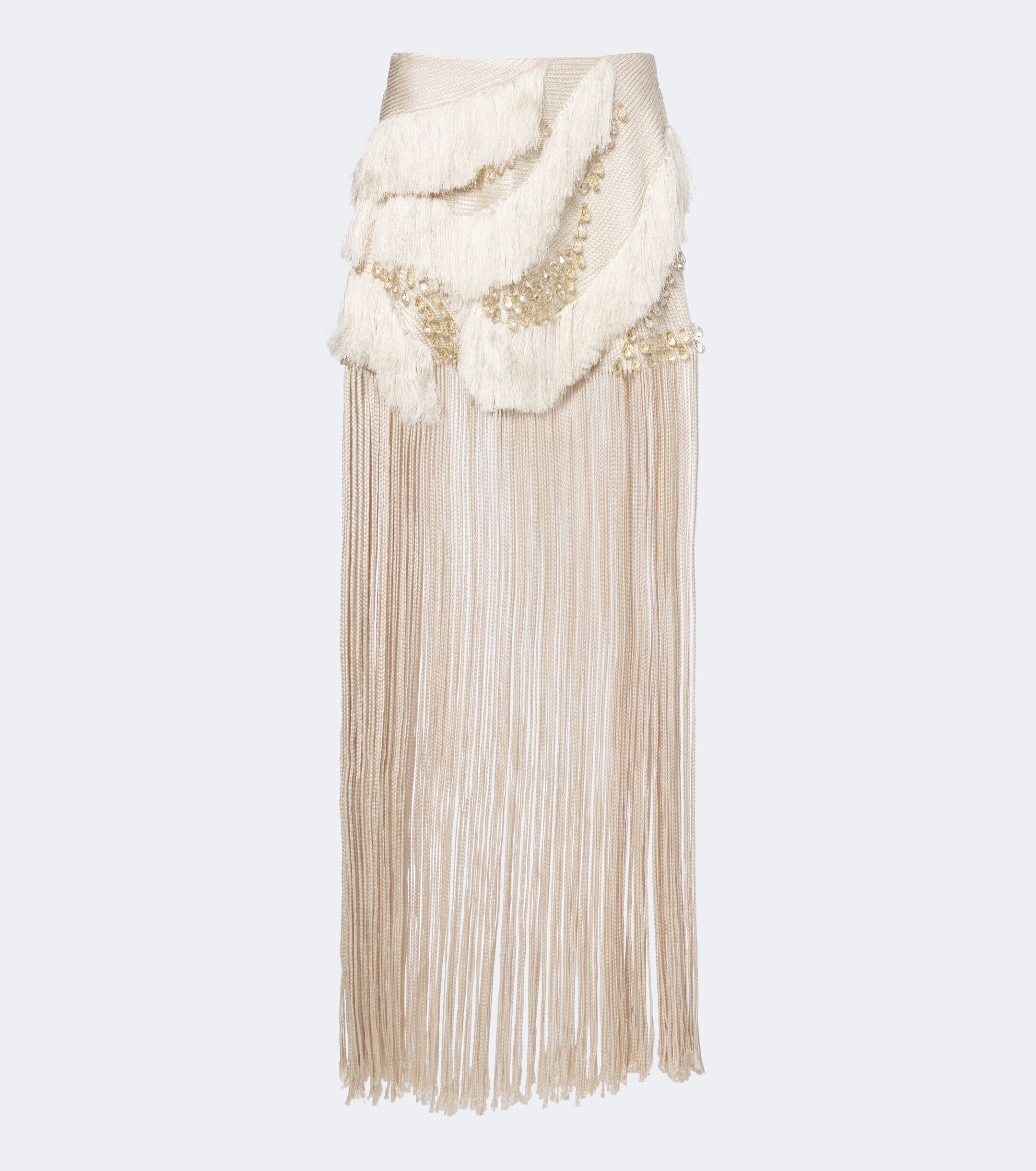 Xu Zhi Xu Zhi Braided embellished fringed miniskirt