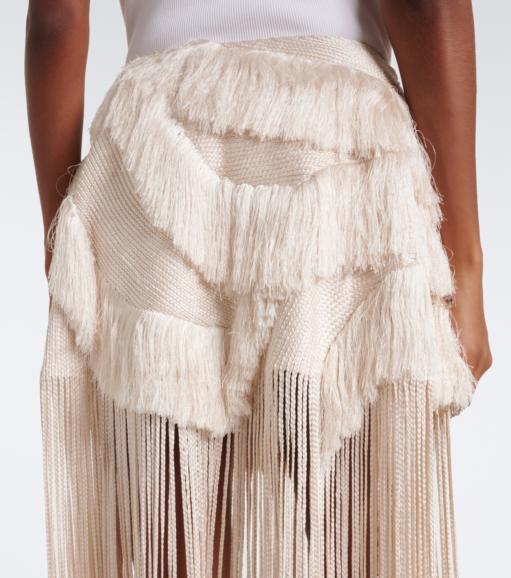 Xu Zhi Xu Zhi Braided embellished fringed miniskirt