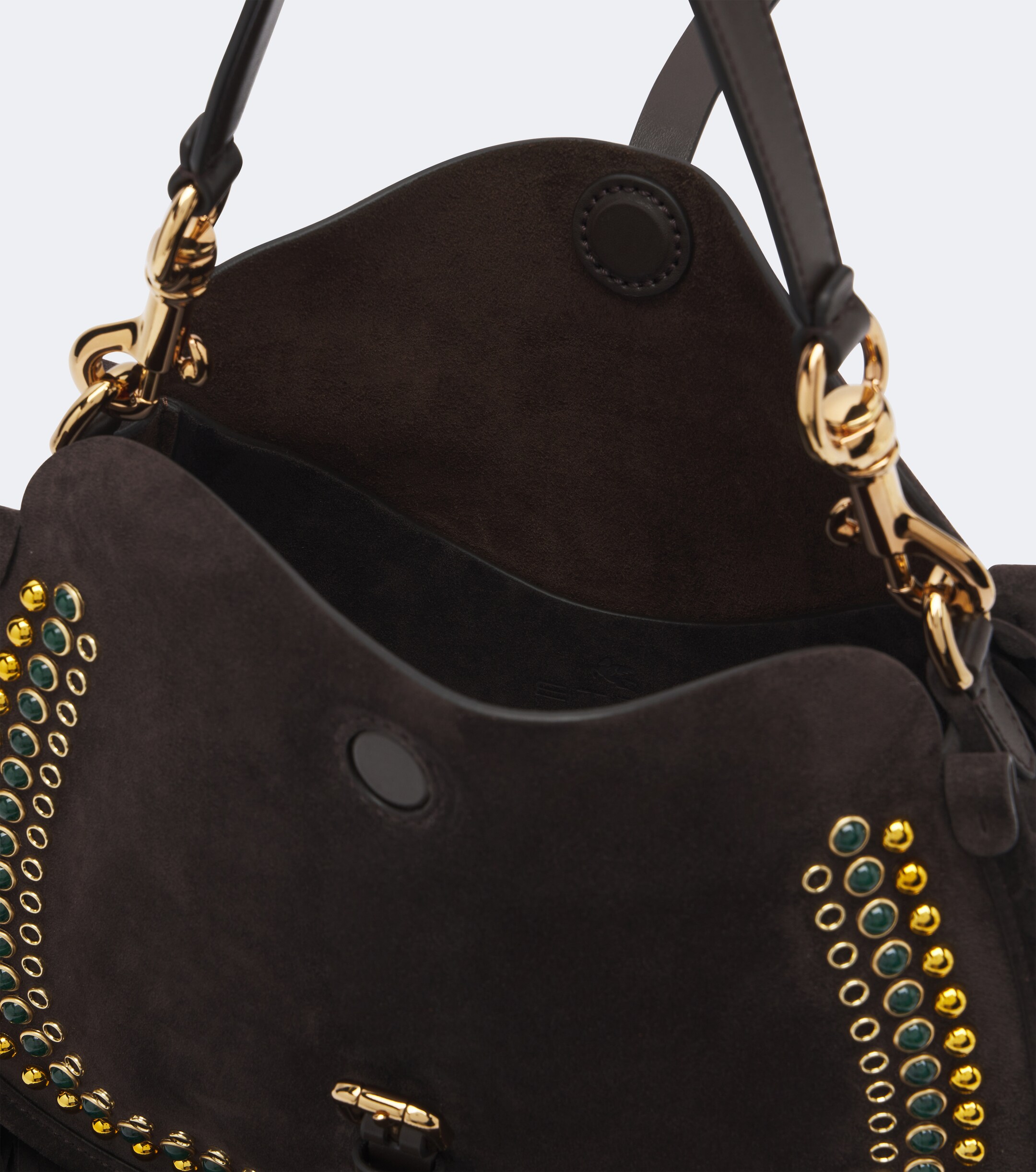 Etro Etro Pony Medium studded suede shoulder bag