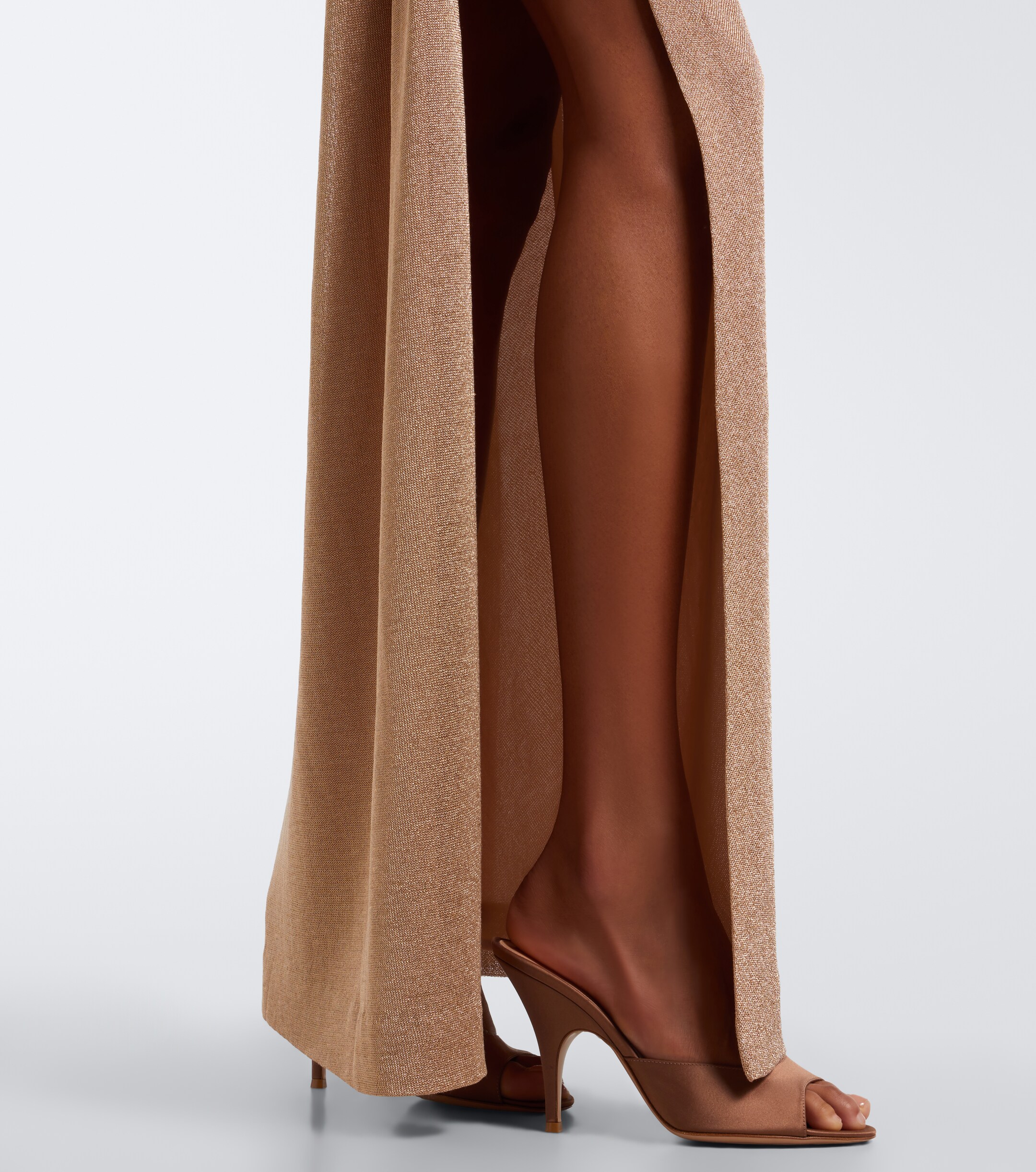 Christopher Esber Christopher Esber Embellished one-shoulder jersey lamé gown