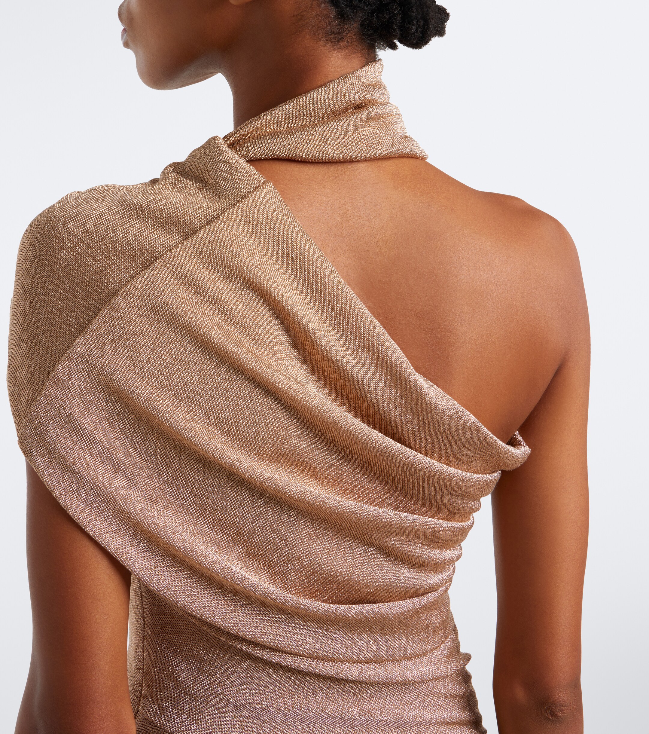 Christopher Esber Christopher Esber Embellished one-shoulder jersey lamé gown