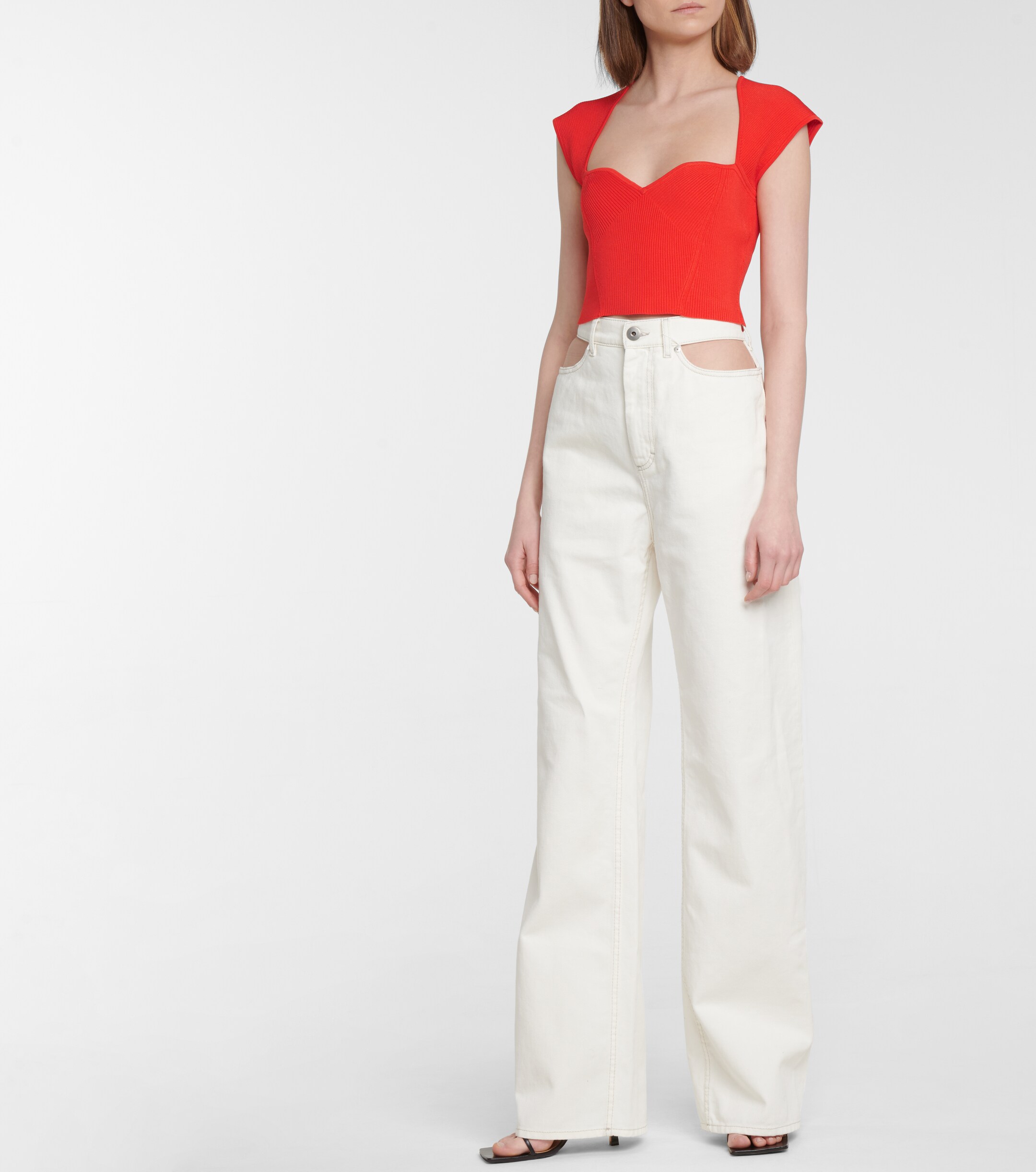 SIMKHAI Abia ribbed-knit crop top