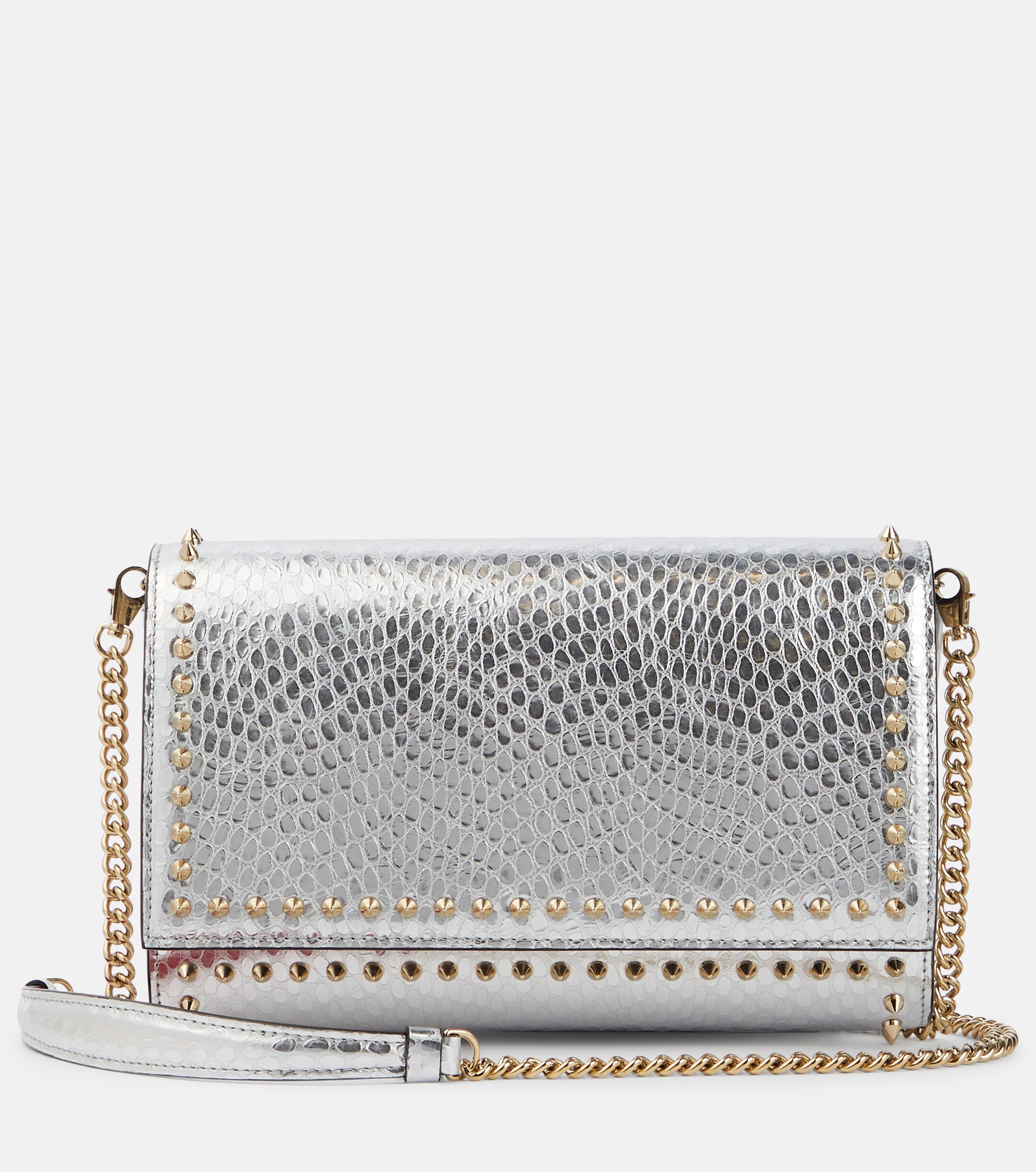 CHRISTIAN LOUBOUTIN Paloma snake-effect leather clutch