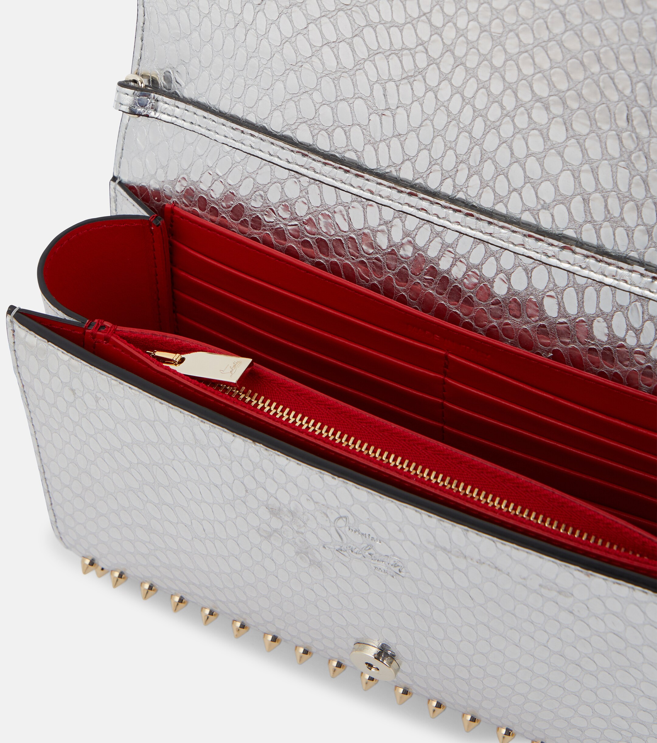 CHRISTIAN LOUBOUTIN Paloma snake-effect leather clutch