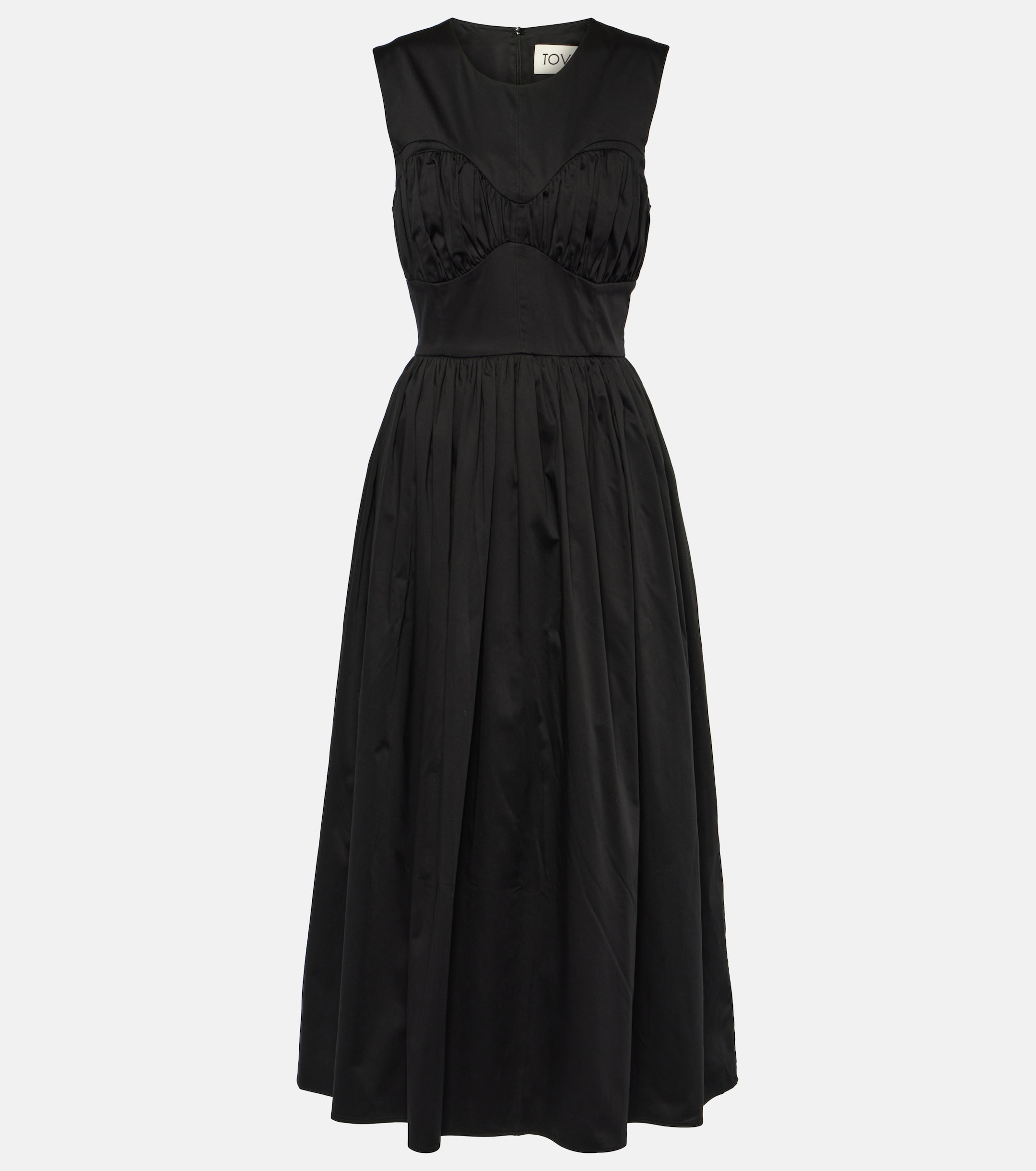 TOVE Delphine gathered cotton-blend midi dress