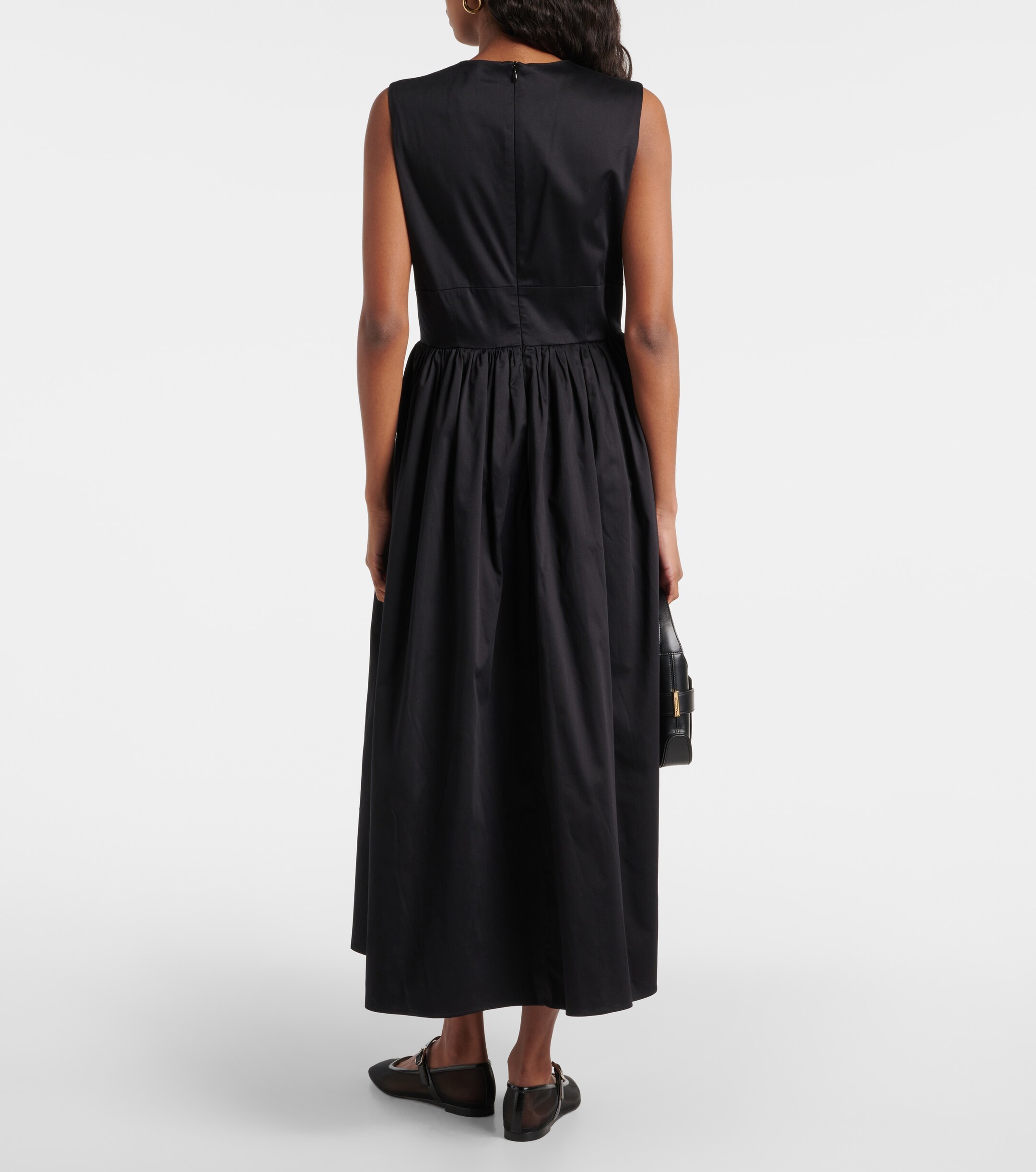 TOVE Delphine gathered cotton-blend midi dress