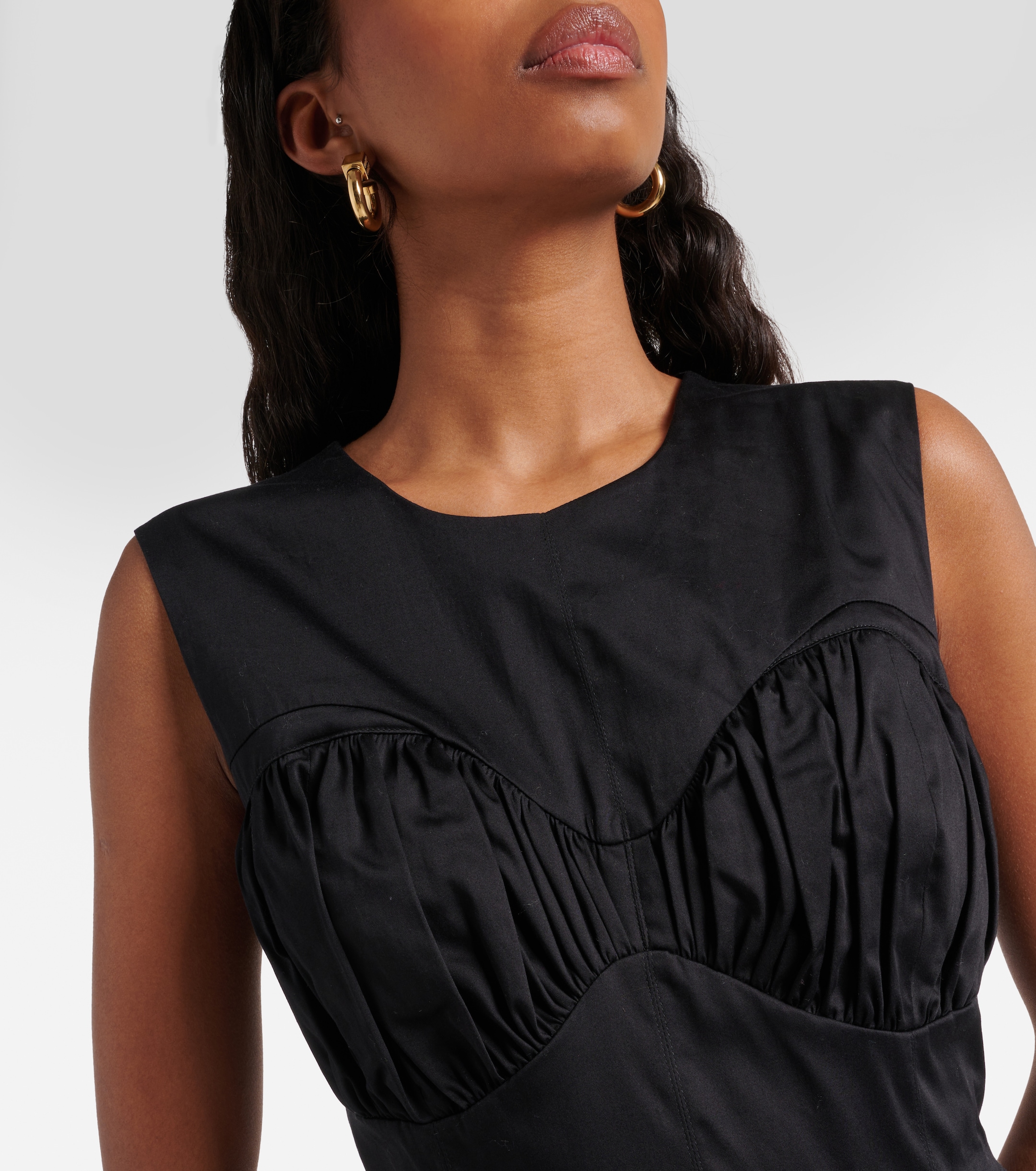 TOVE Delphine gathered cotton-blend midi dress