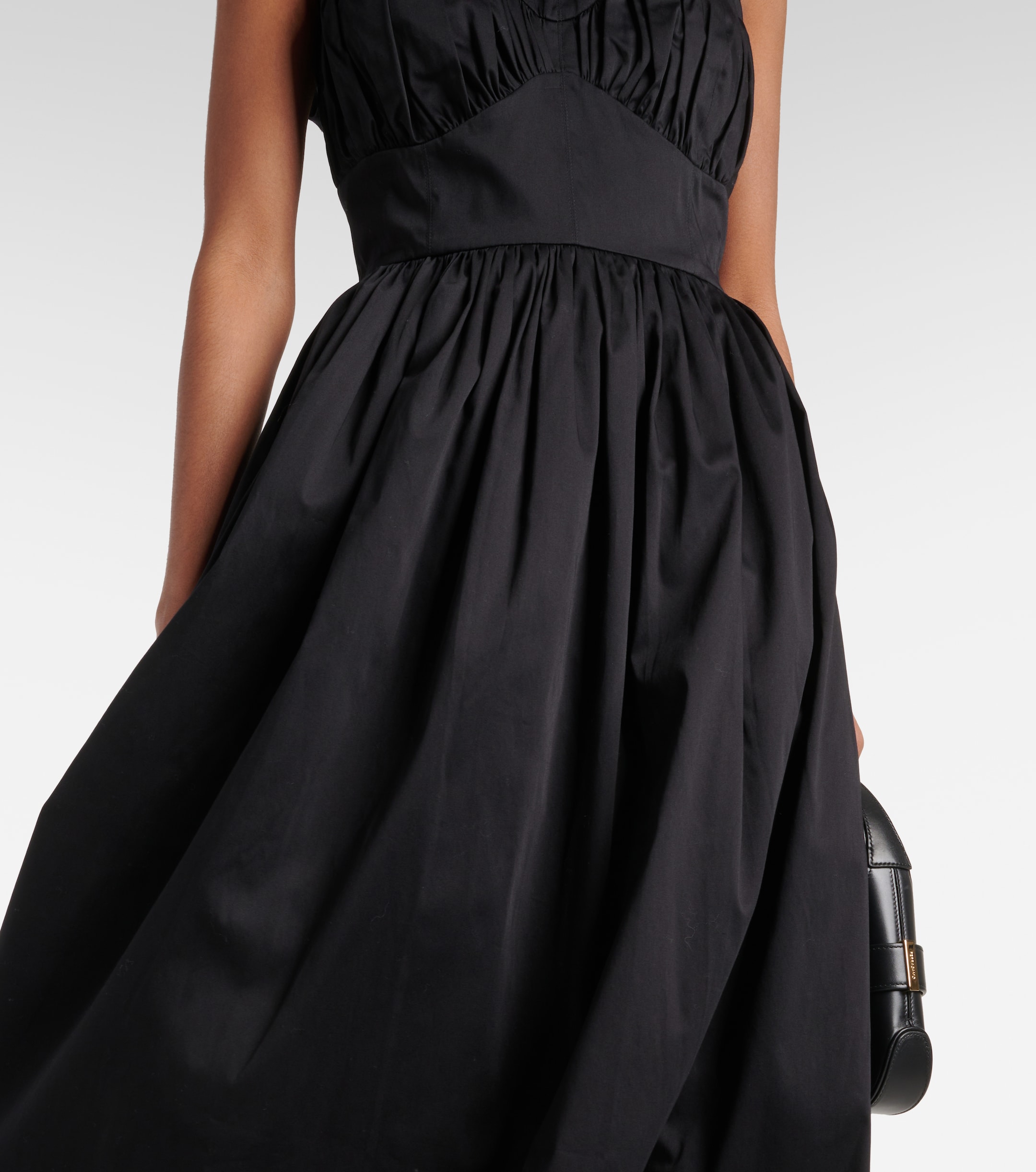 TOVE Delphine gathered cotton-blend midi dress