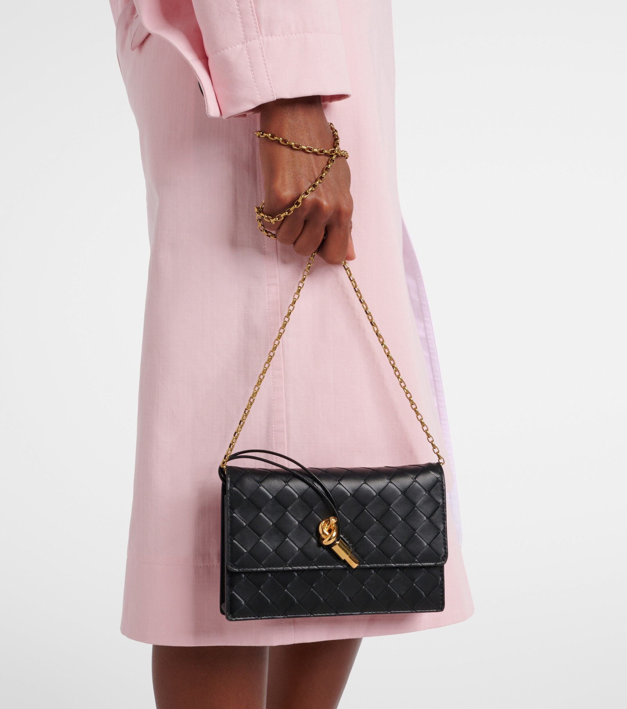 Bottega Veneta Andiamo Intrecciato leather shoulder bag