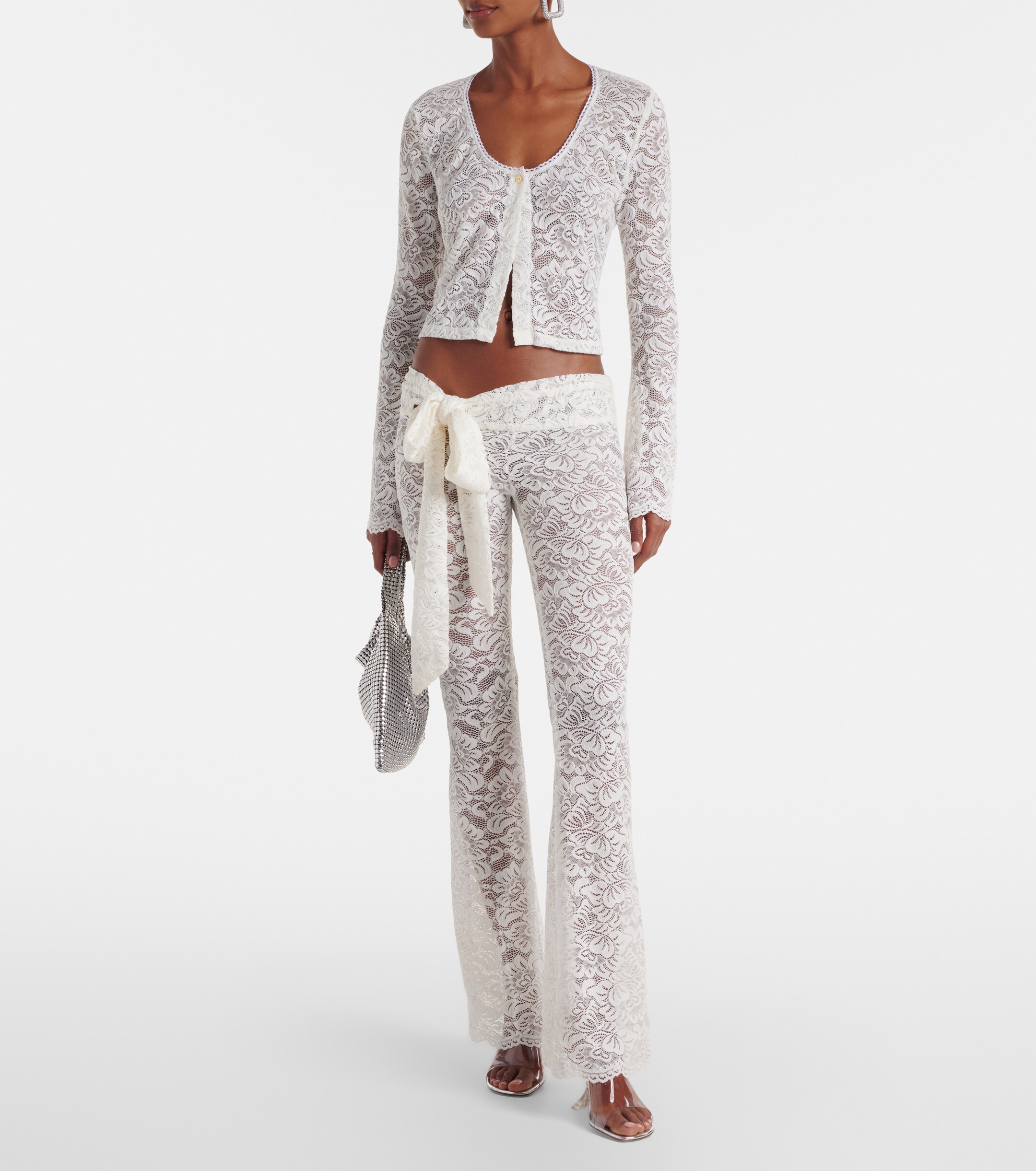 Bananhot Vecna sheer lace flared pants