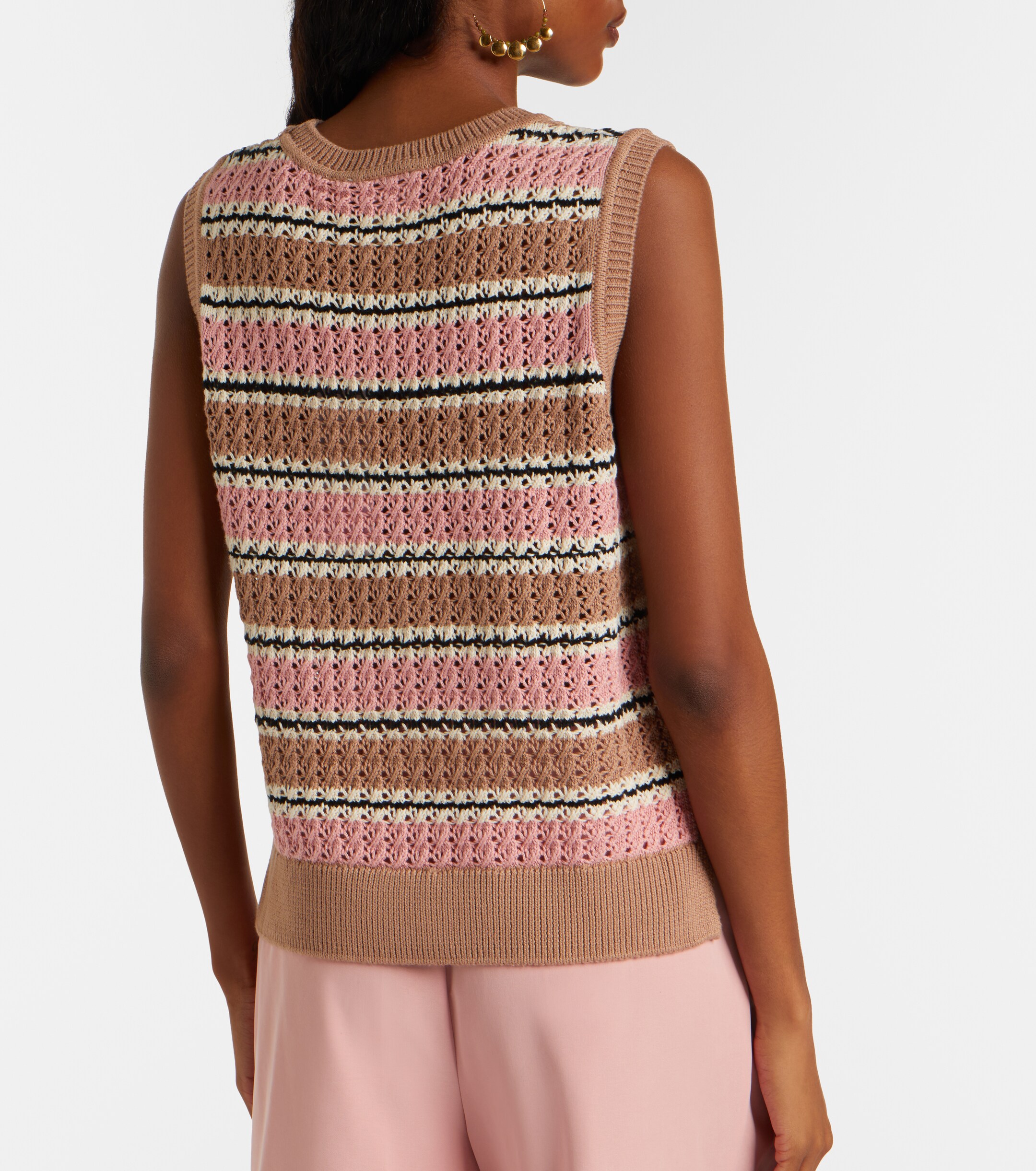 Varley Varley Deeley striped cotton pointelle top