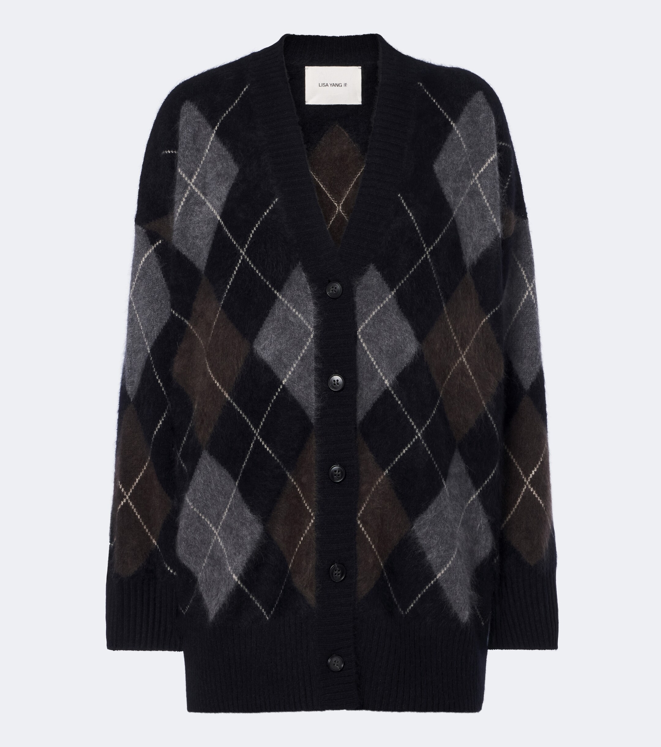 LISA YANG Lisa Yang Elaria argyle cashmere cardigan
