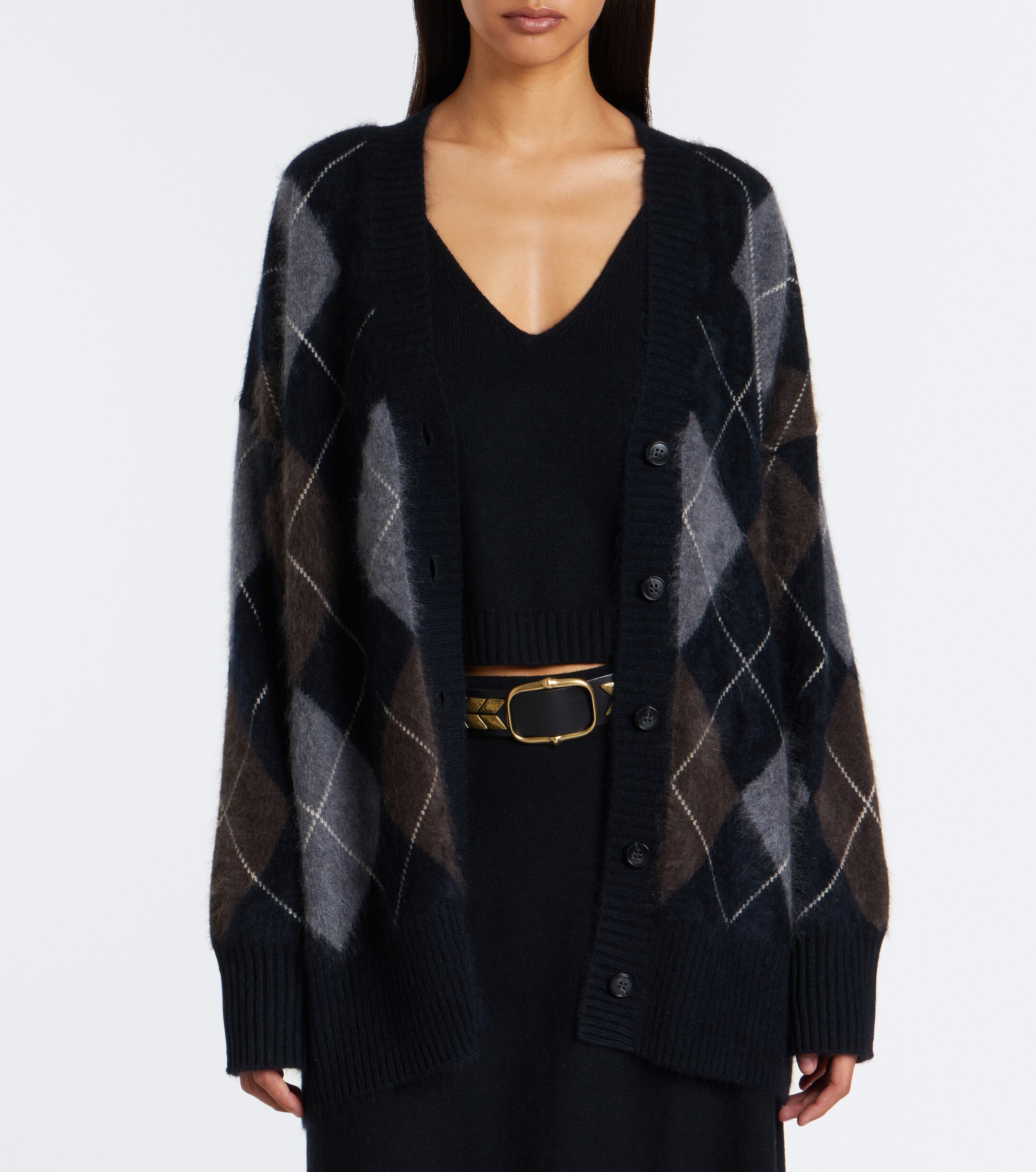 LISA YANG Lisa Yang Elaria argyle cashmere cardigan