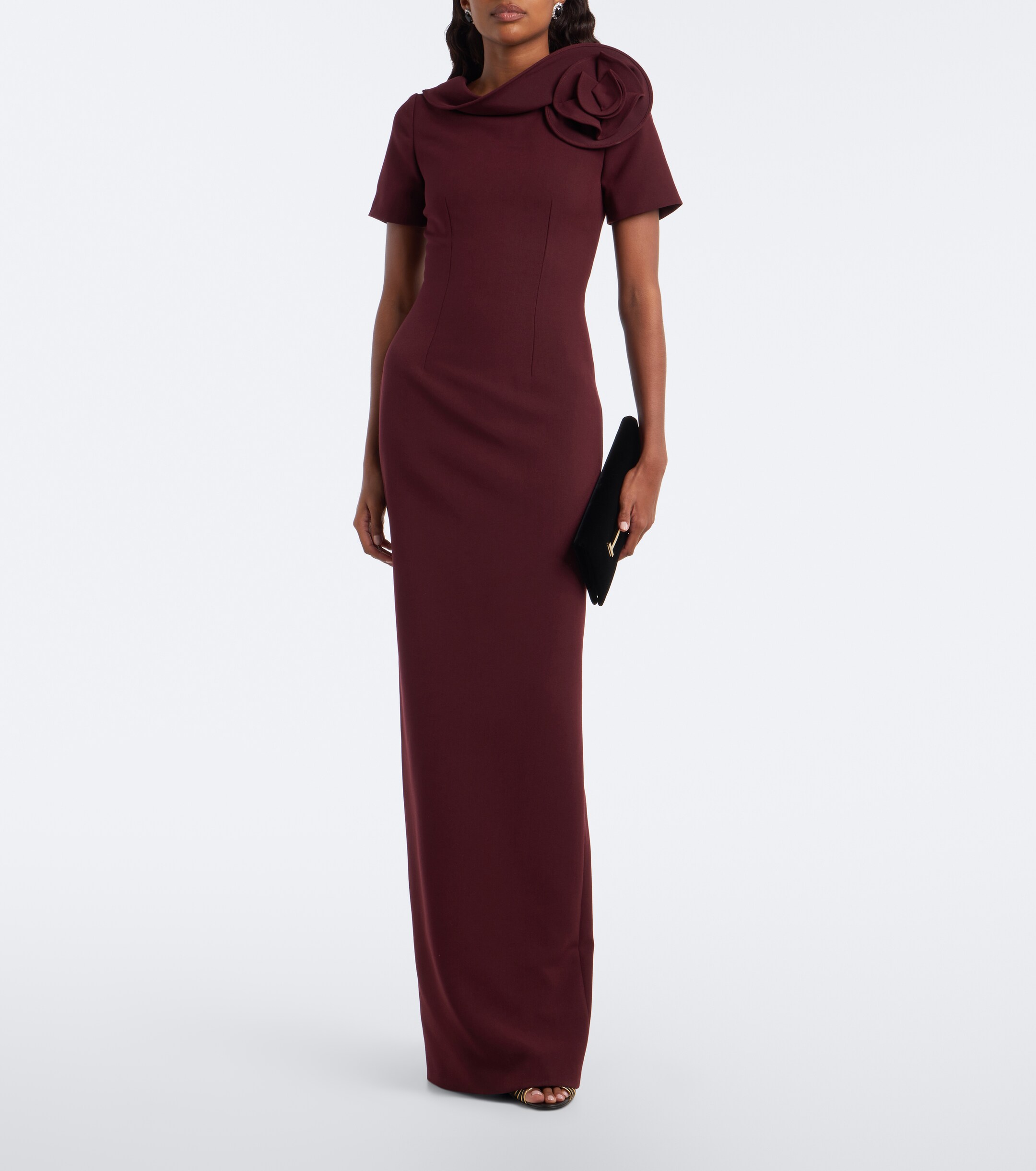 Roland Mouret Roland Mouret Floral-appliqué crêpe midi dress