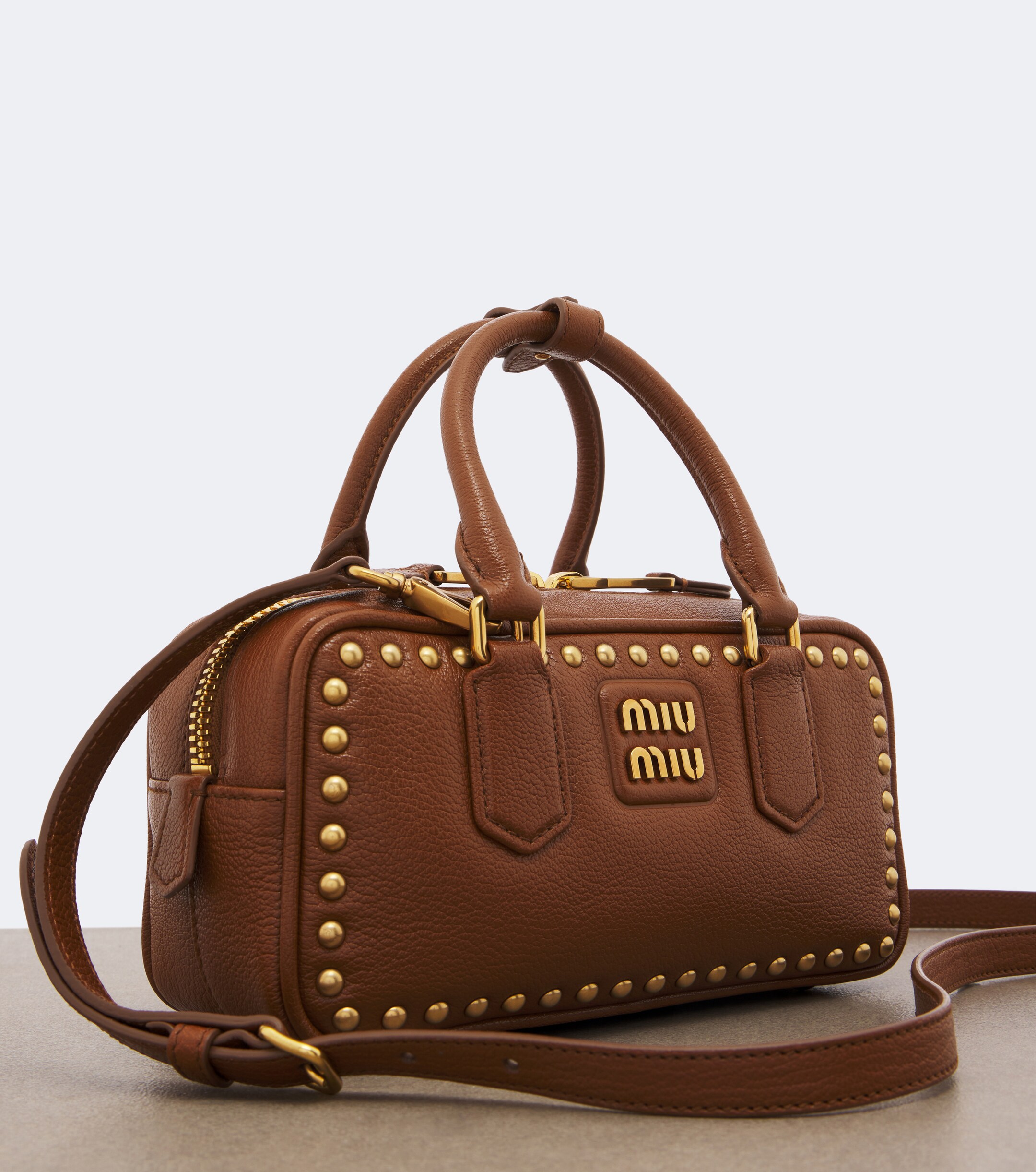 Miu Miu Miu Miu Arcadie studded leather top-handle bag
