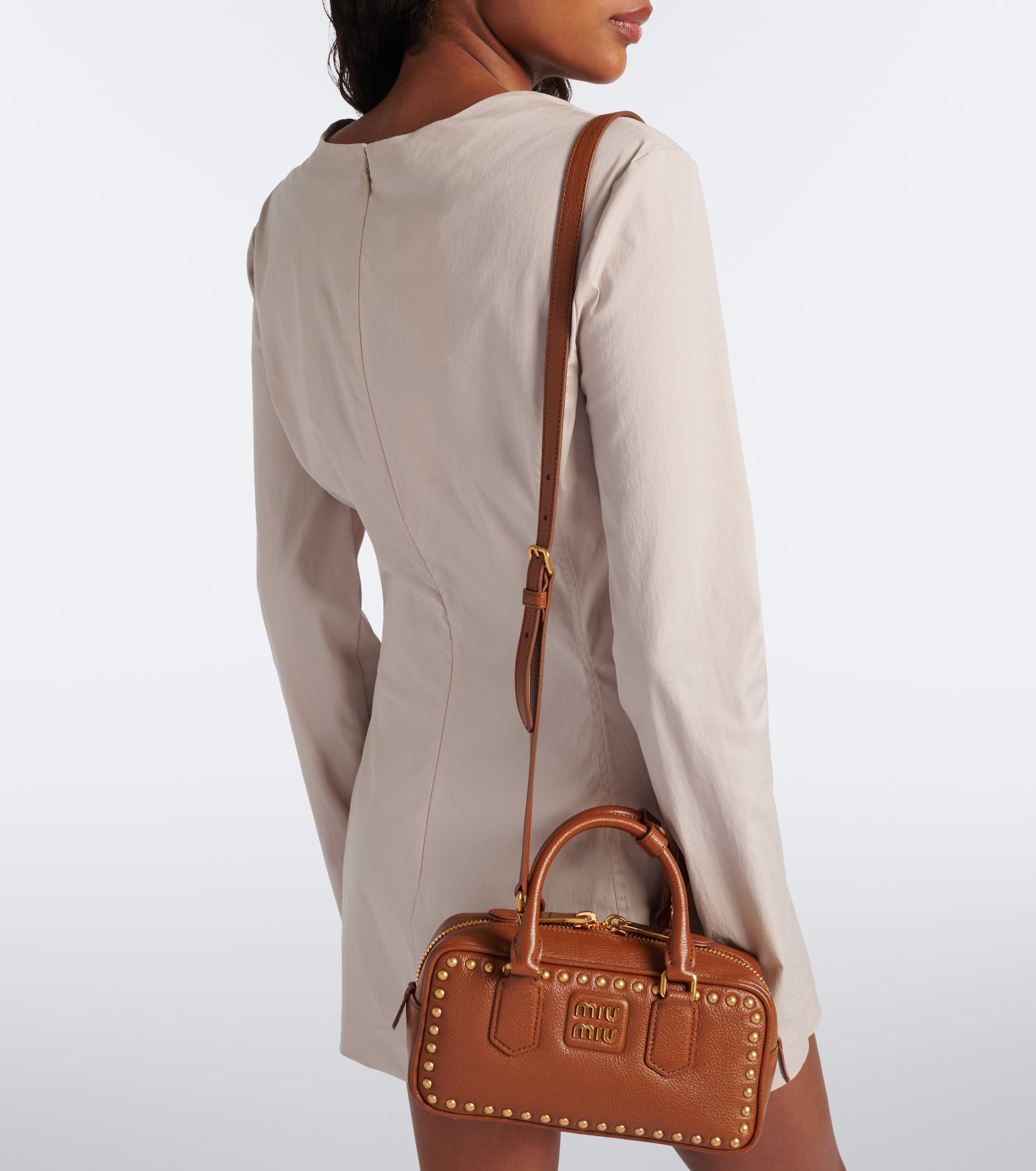 Miu Miu Miu Miu Arcadie studded leather top-handle bag