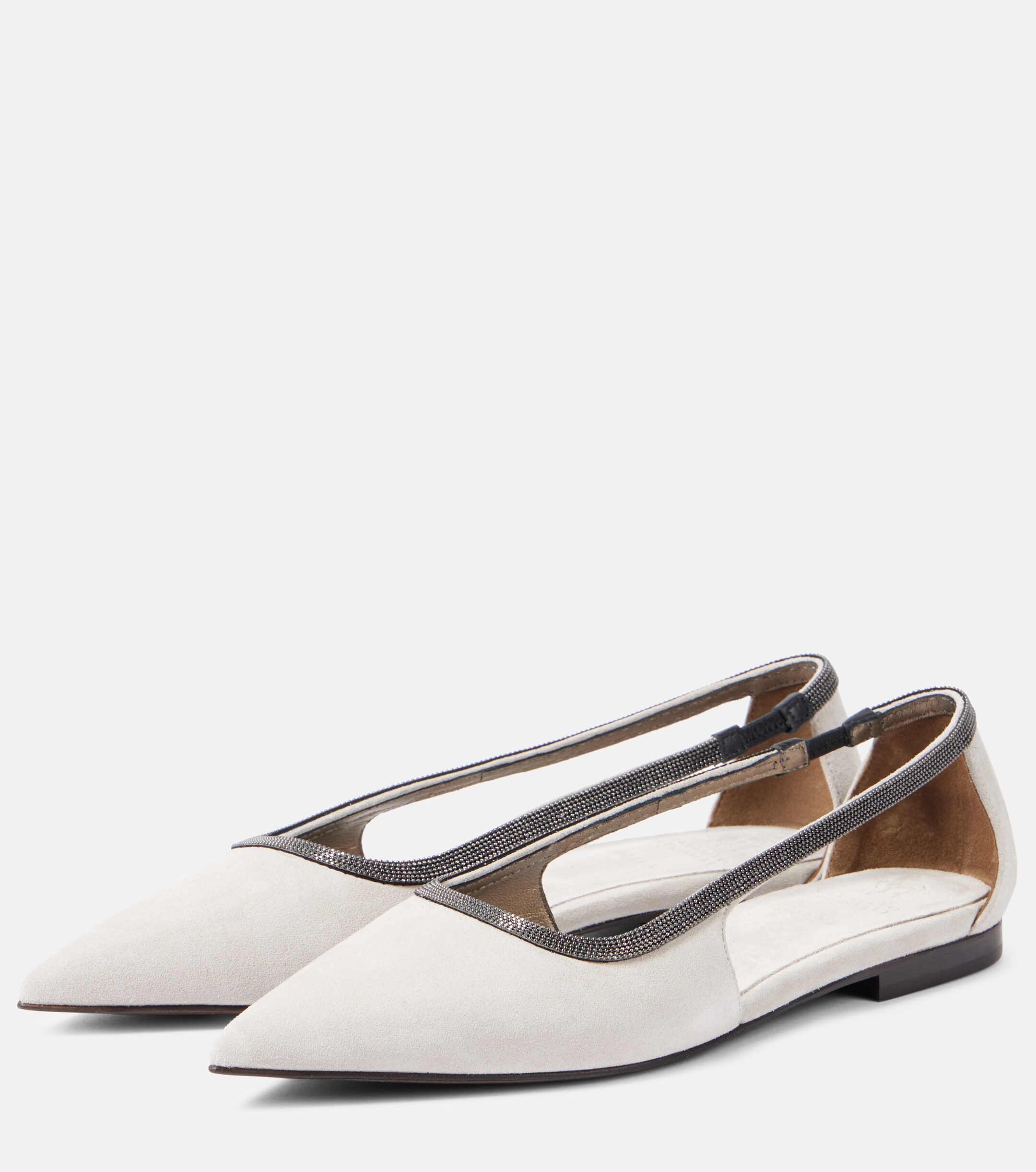 Brunello Cucinelli Monili suede ballet flats
