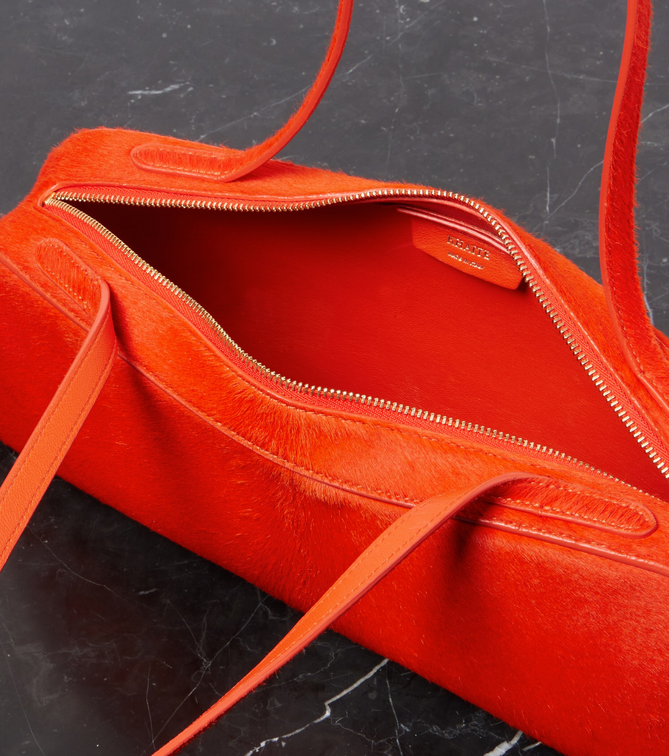 KHAITE Simona Small calf hair shoulder bag