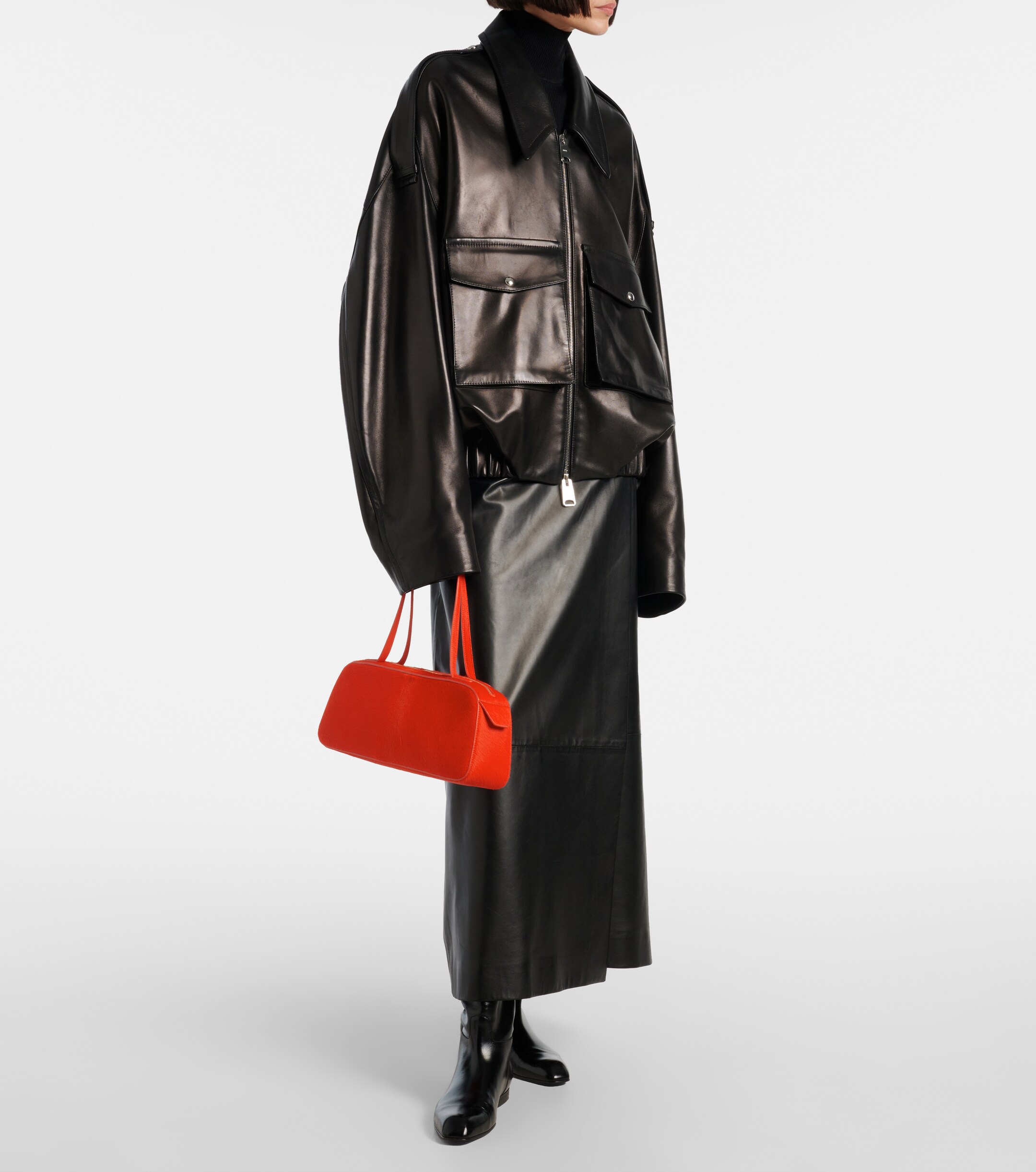 KHAITE Simona Small calf hair shoulder bag