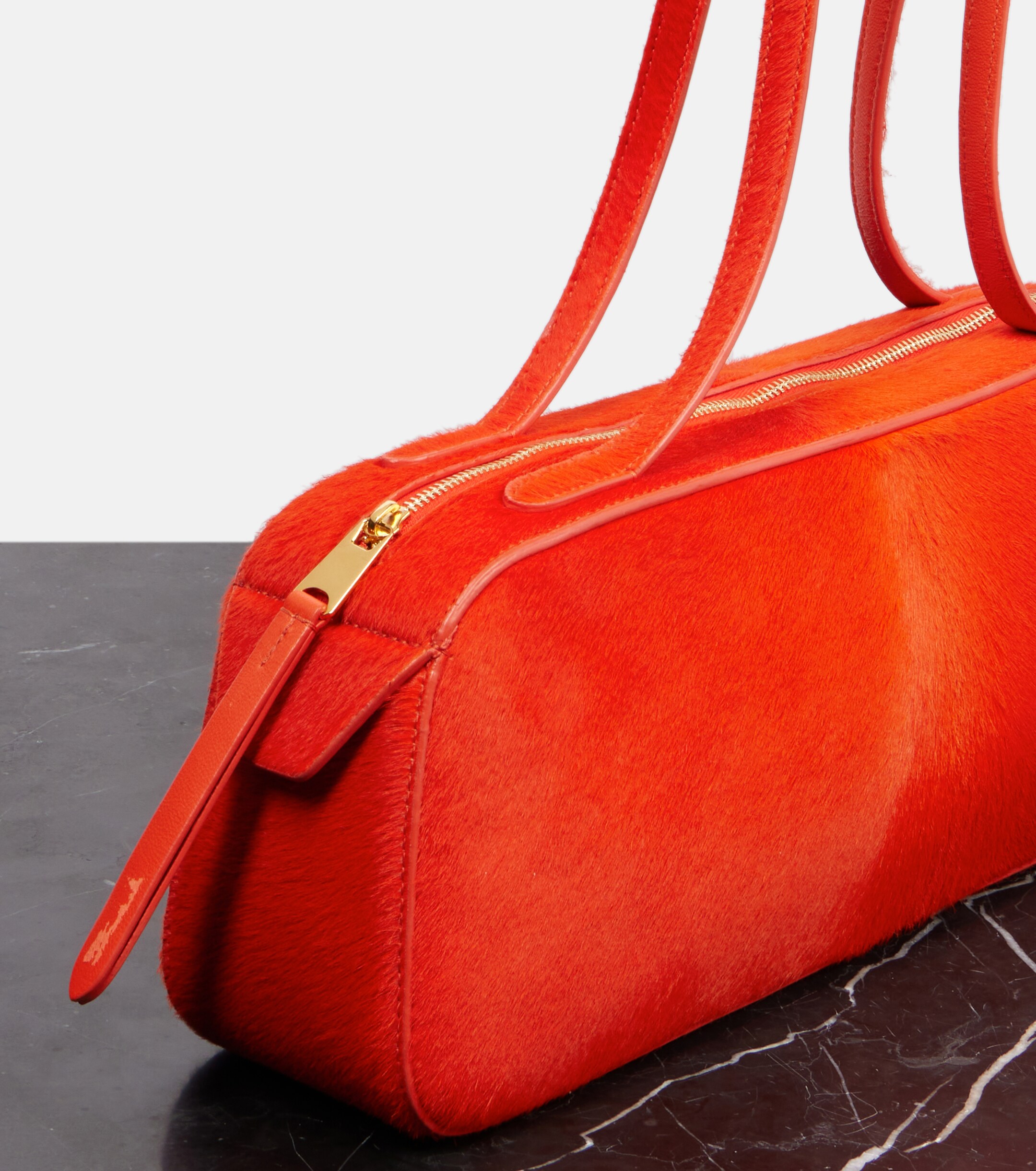 KHAITE Simona Small calf hair shoulder bag