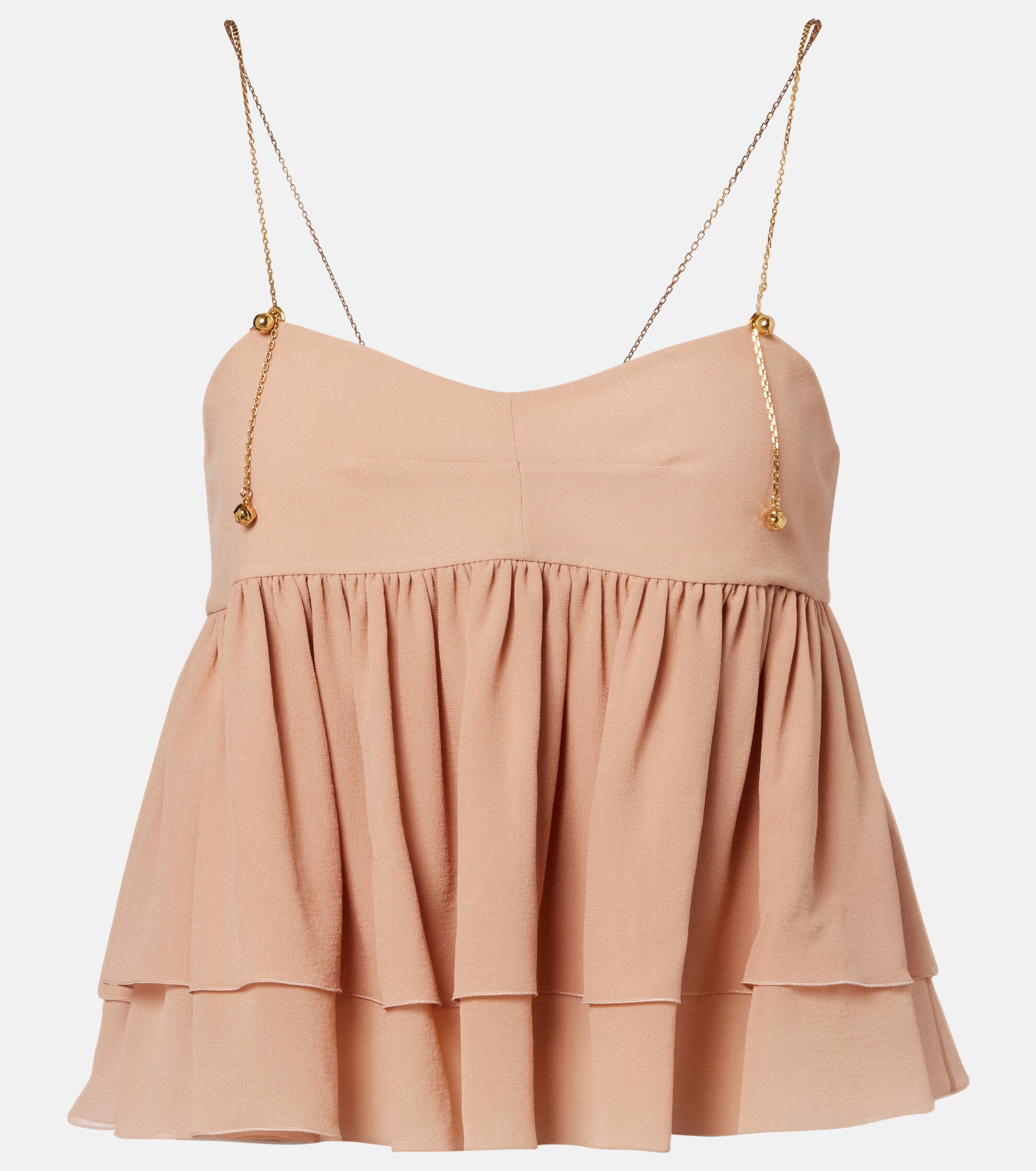 Chloé Gathered silk top