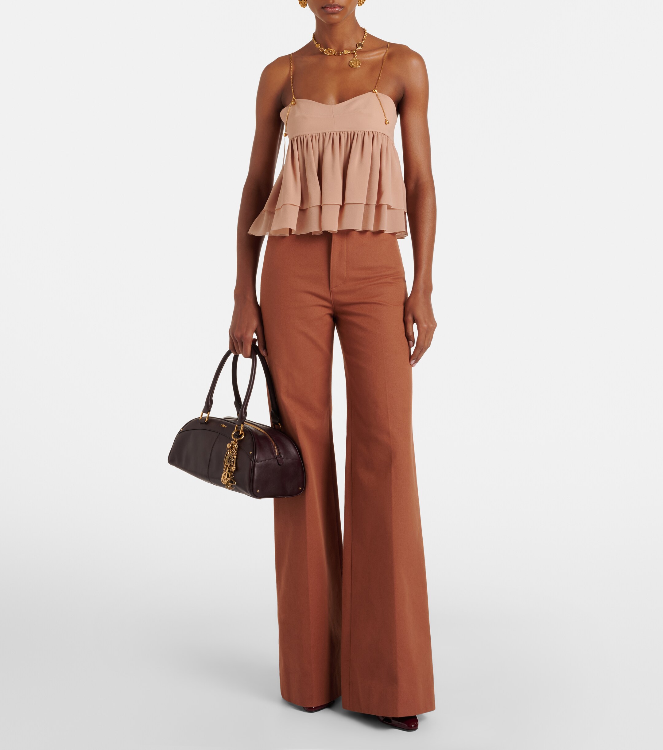 Chloé Gathered silk top