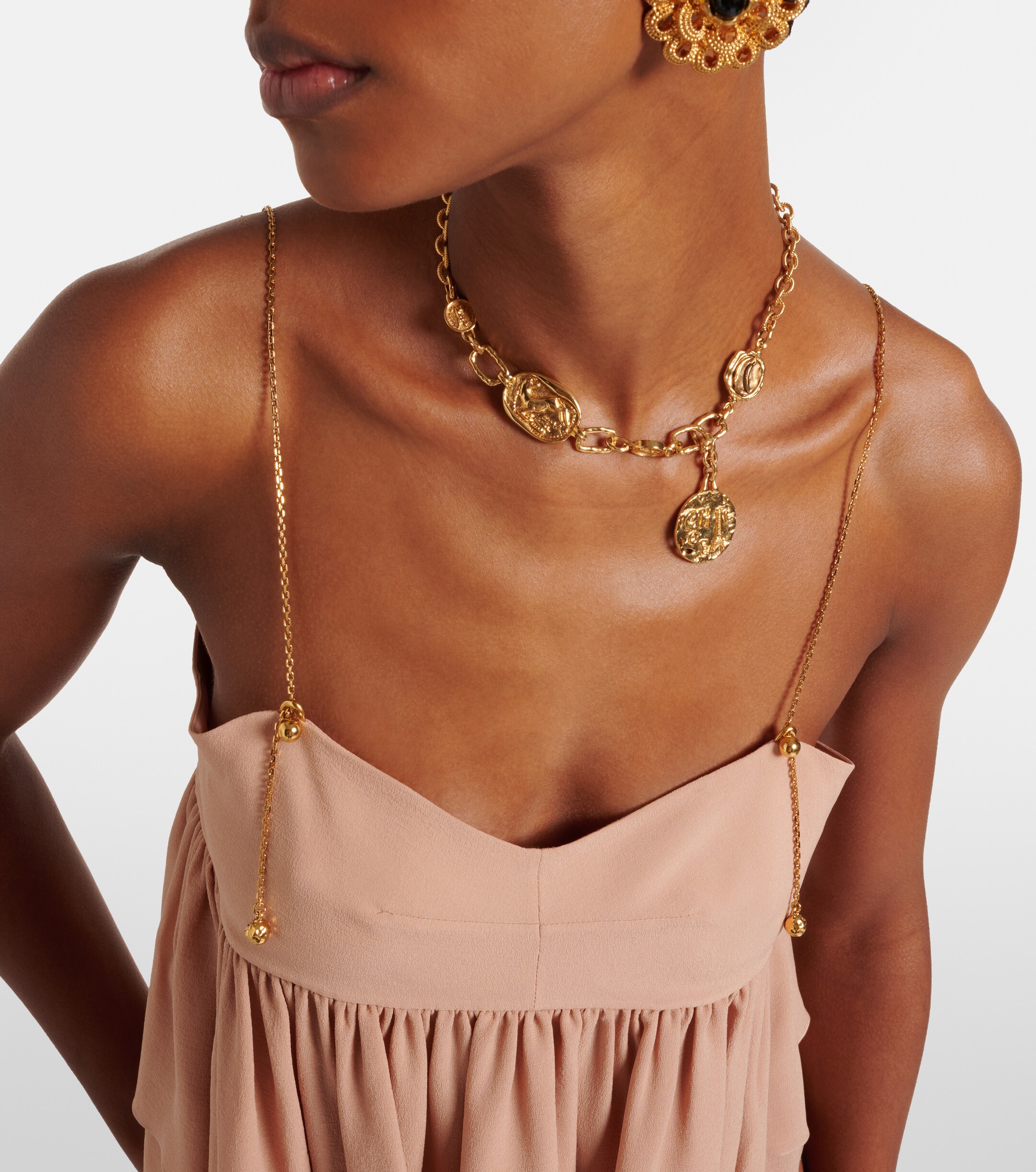 Chloé Gathered silk top