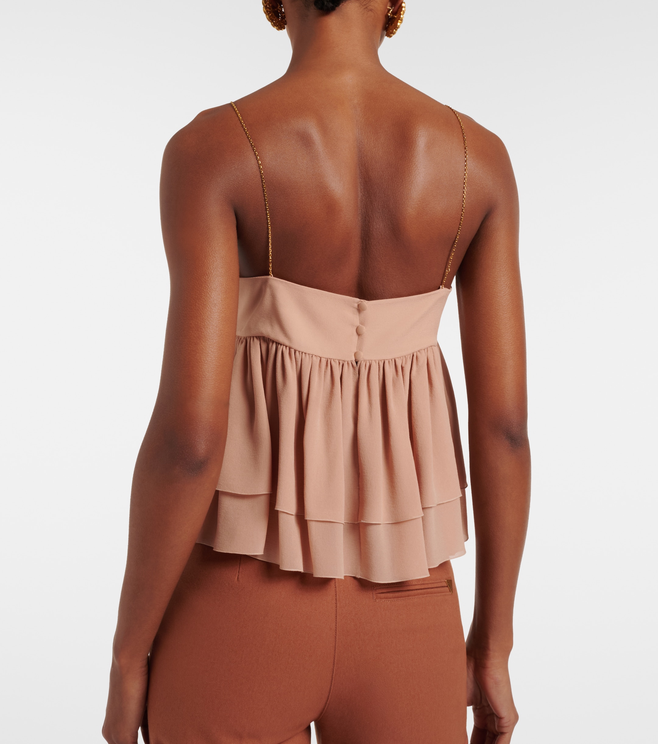 Chloé Gathered silk top