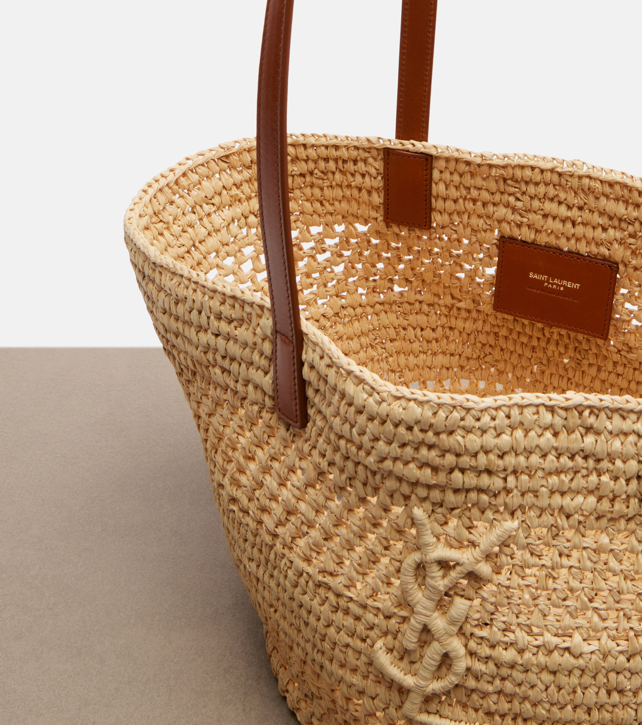 Saint Laurent Panier Small raffia bucket bag