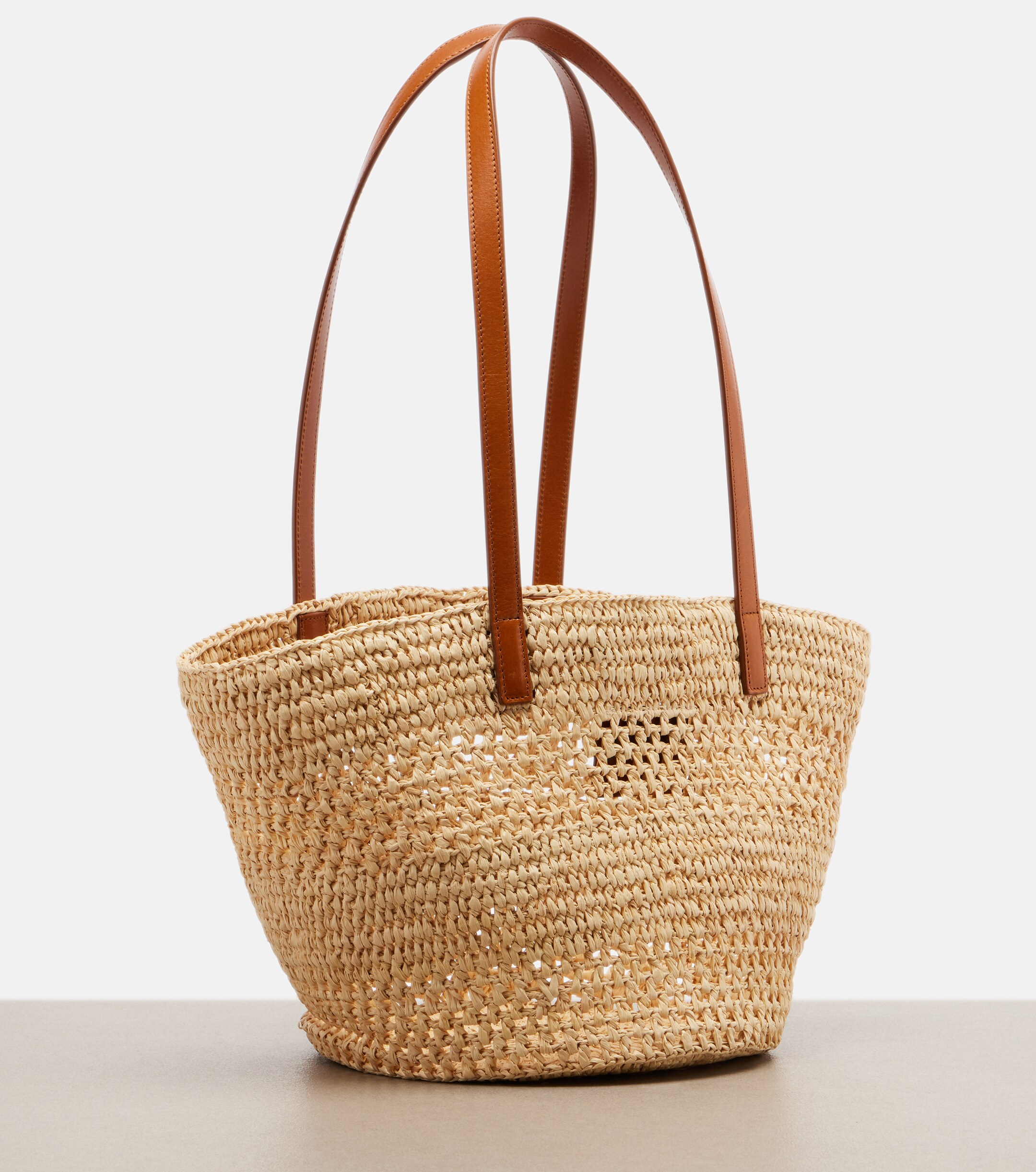 Saint Laurent Panier Small raffia bucket bag