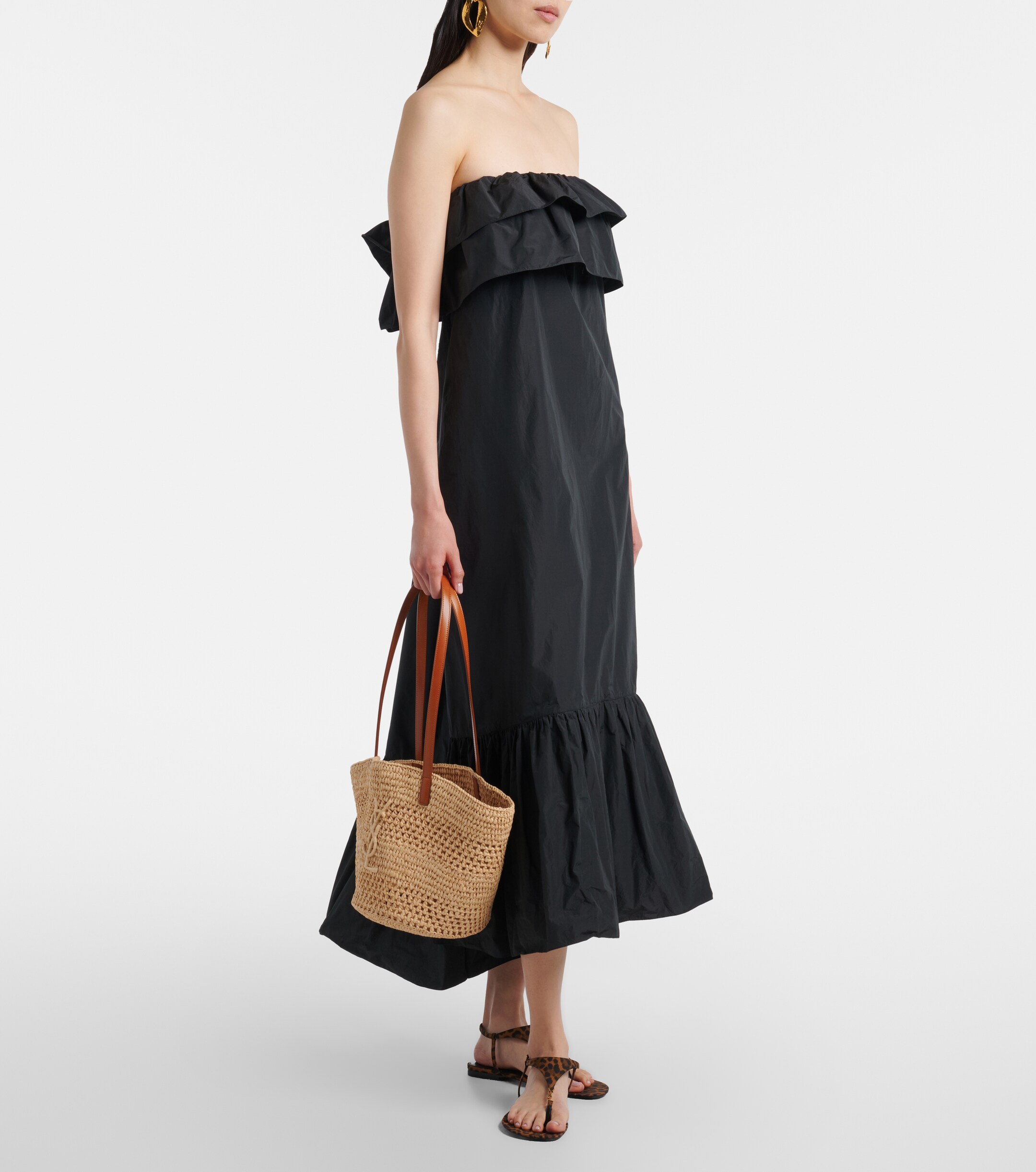 Saint Laurent Panier Small raffia bucket bag