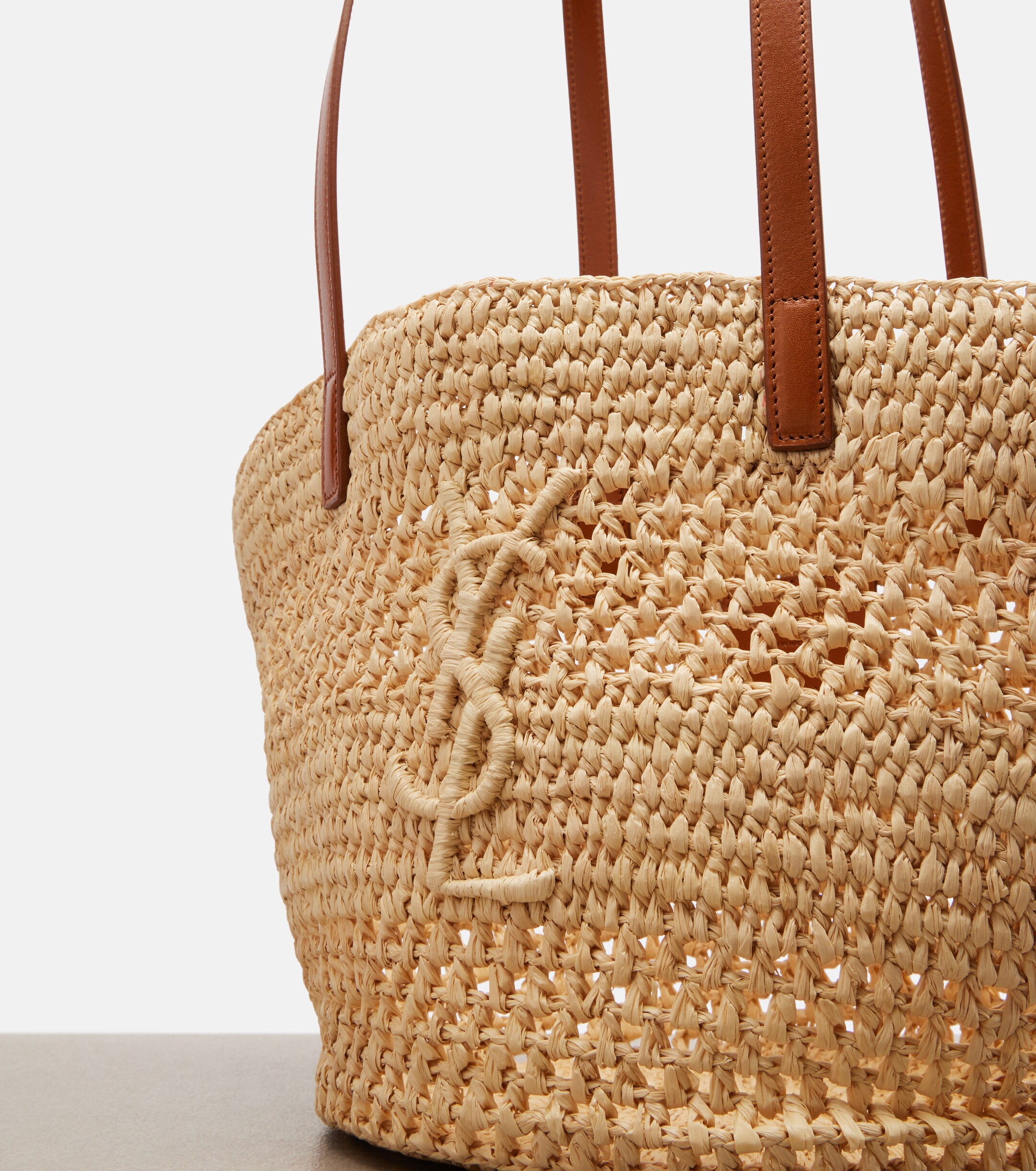 Saint Laurent Panier Small raffia bucket bag