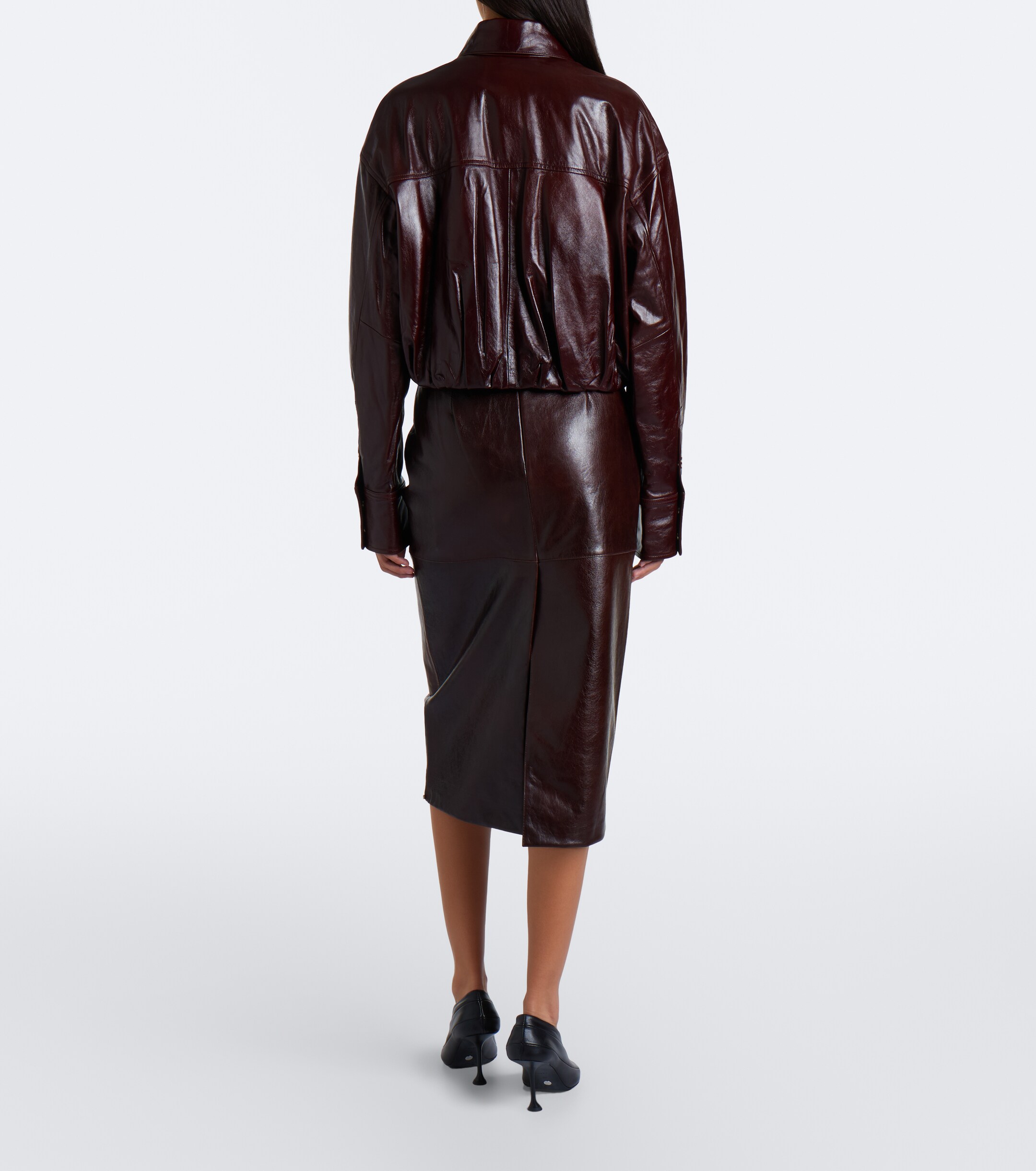 Sportmax Sportmax Leather midi skirt