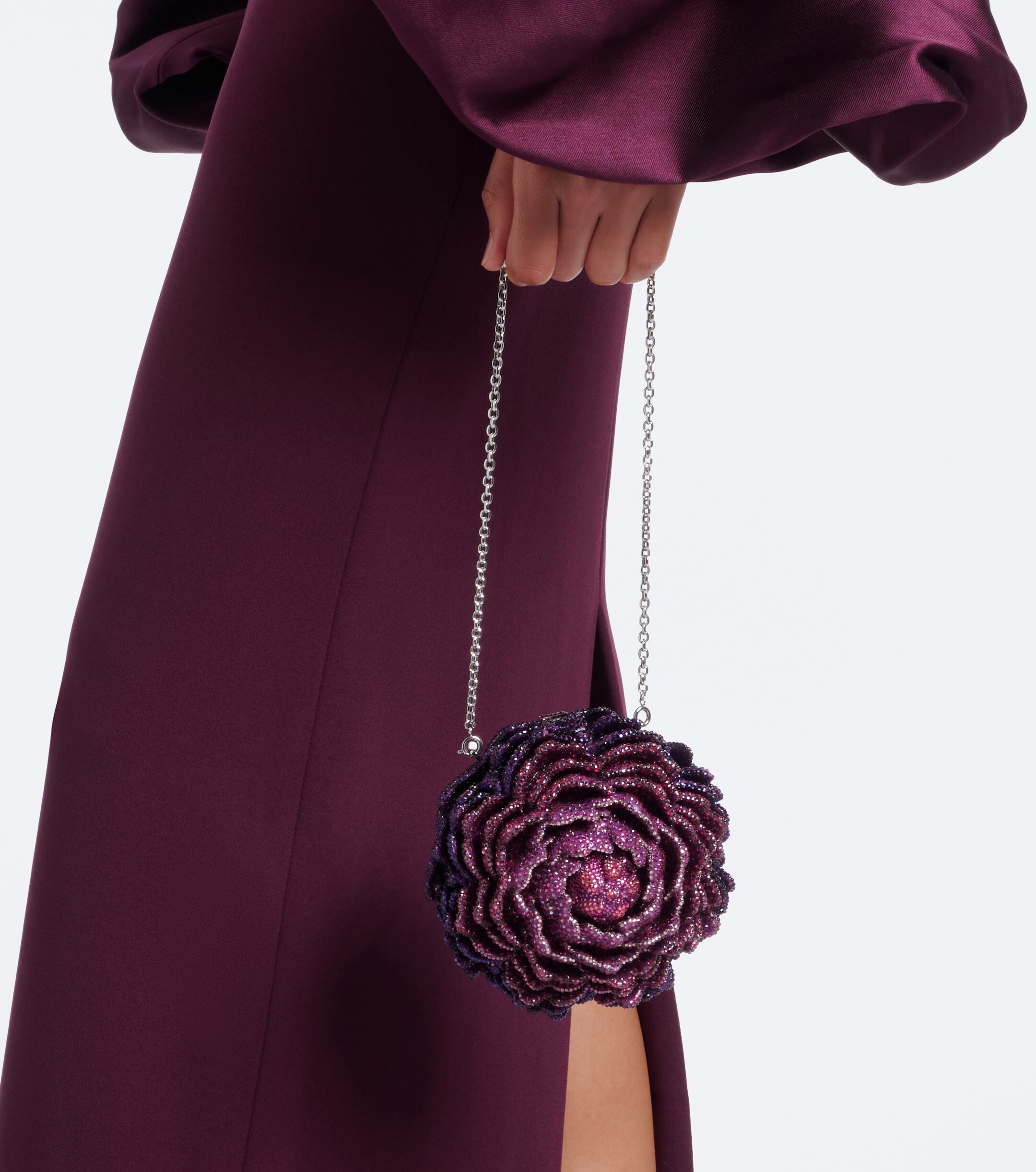 Judith Leiber Couture Judith Leiber Couture Peony Belladonna crystal-embellished clutch
