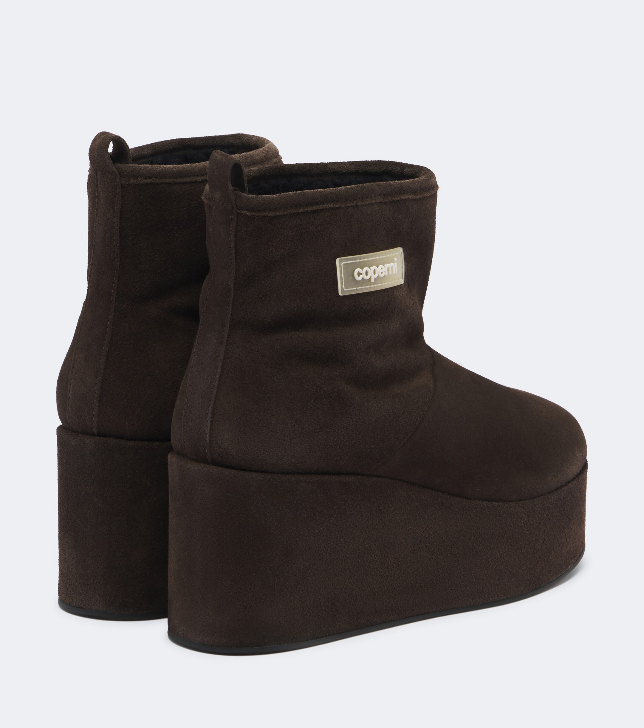 Coperni Coperni Shearling-lined suede wedge boots
