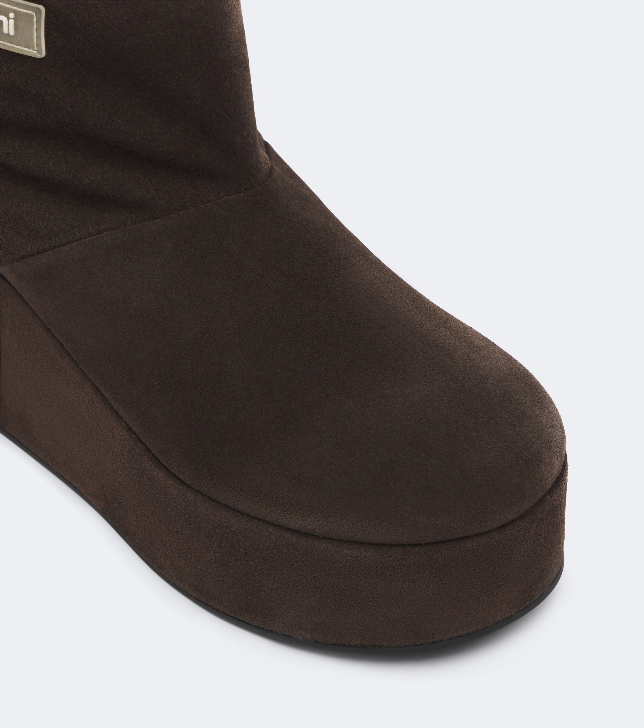 Coperni Coperni Shearling-lined suede wedge boots