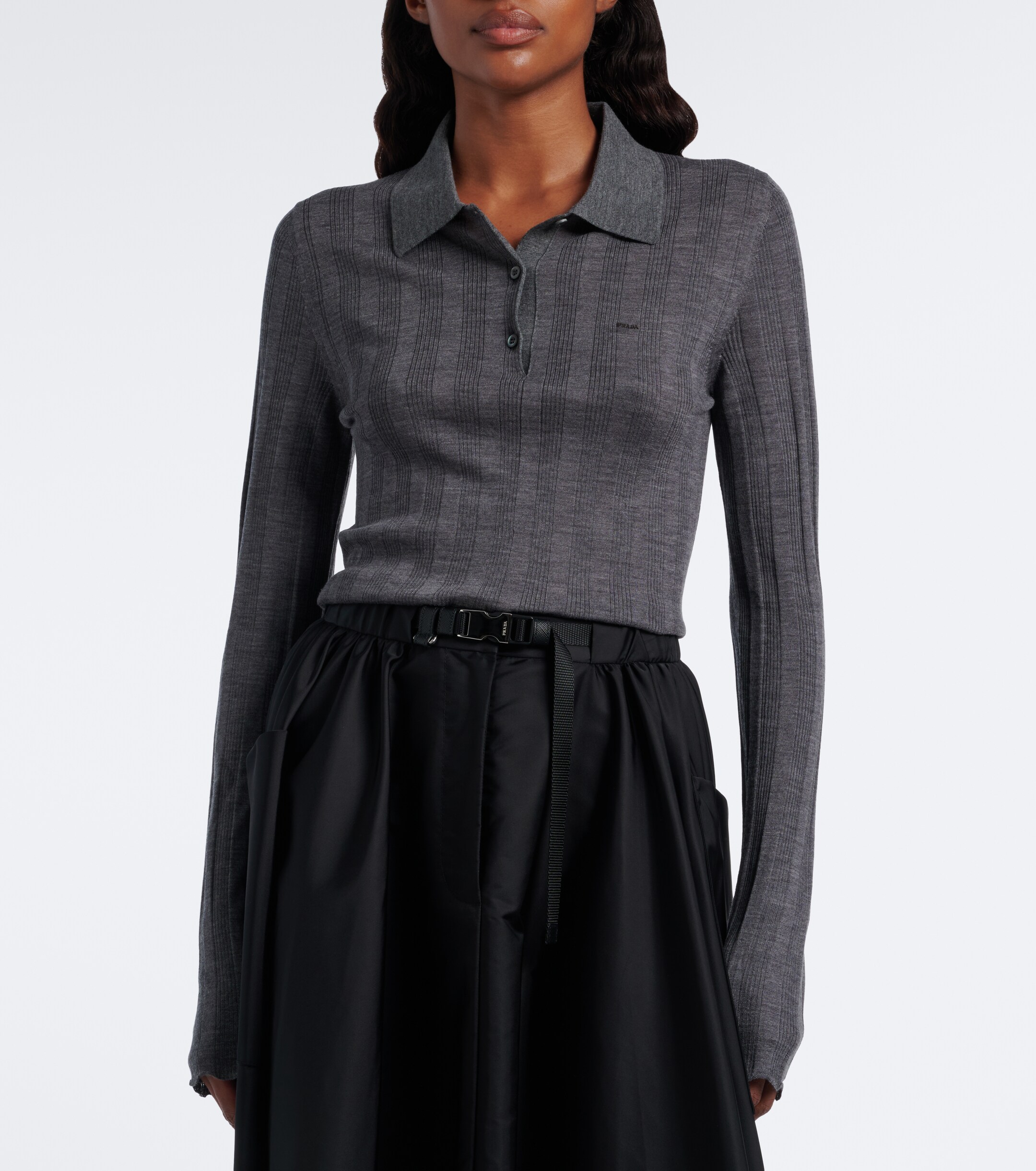 Prada Prada Wool and cotton polo sweater