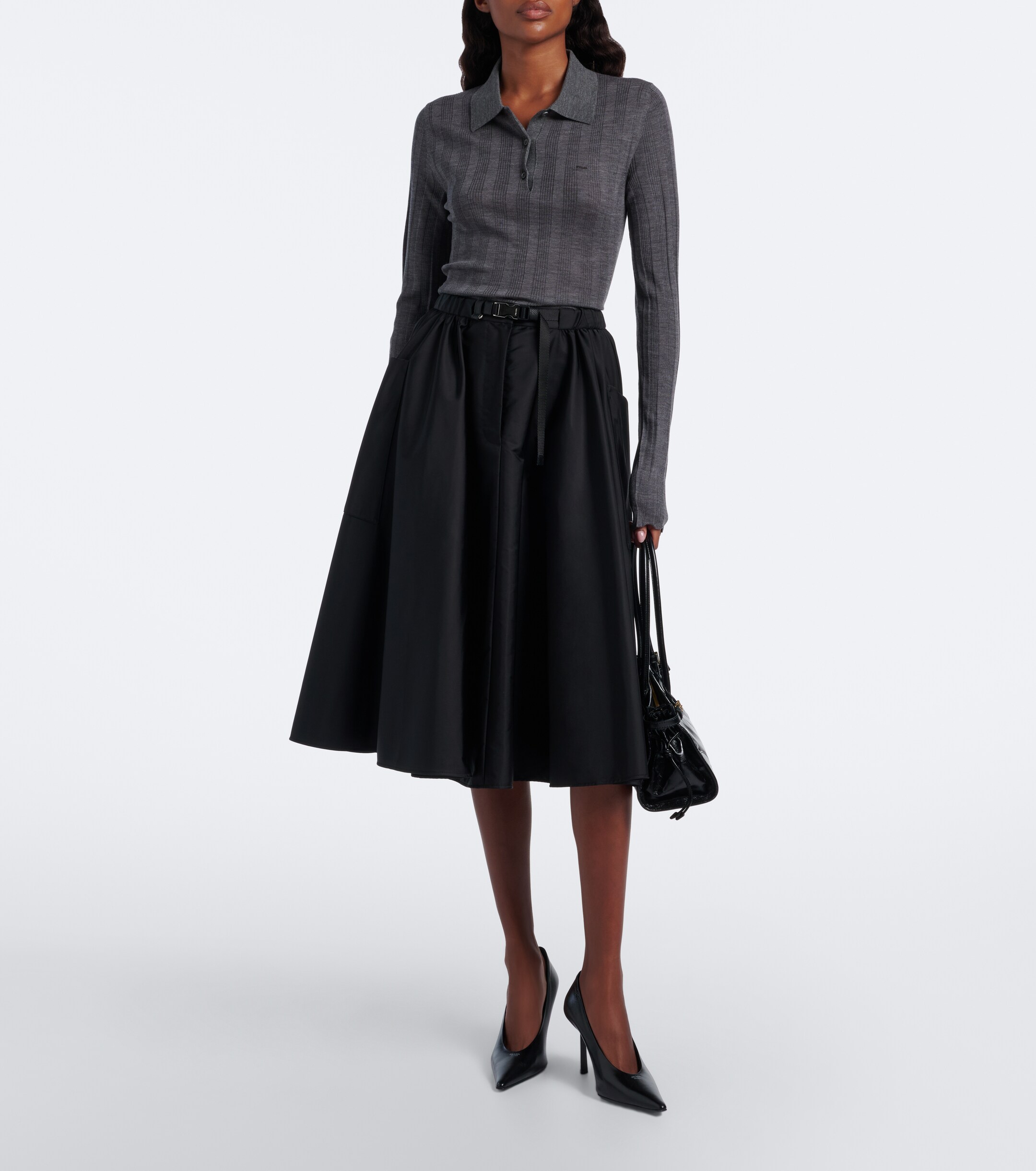 Prada Prada Wool and cotton polo sweater