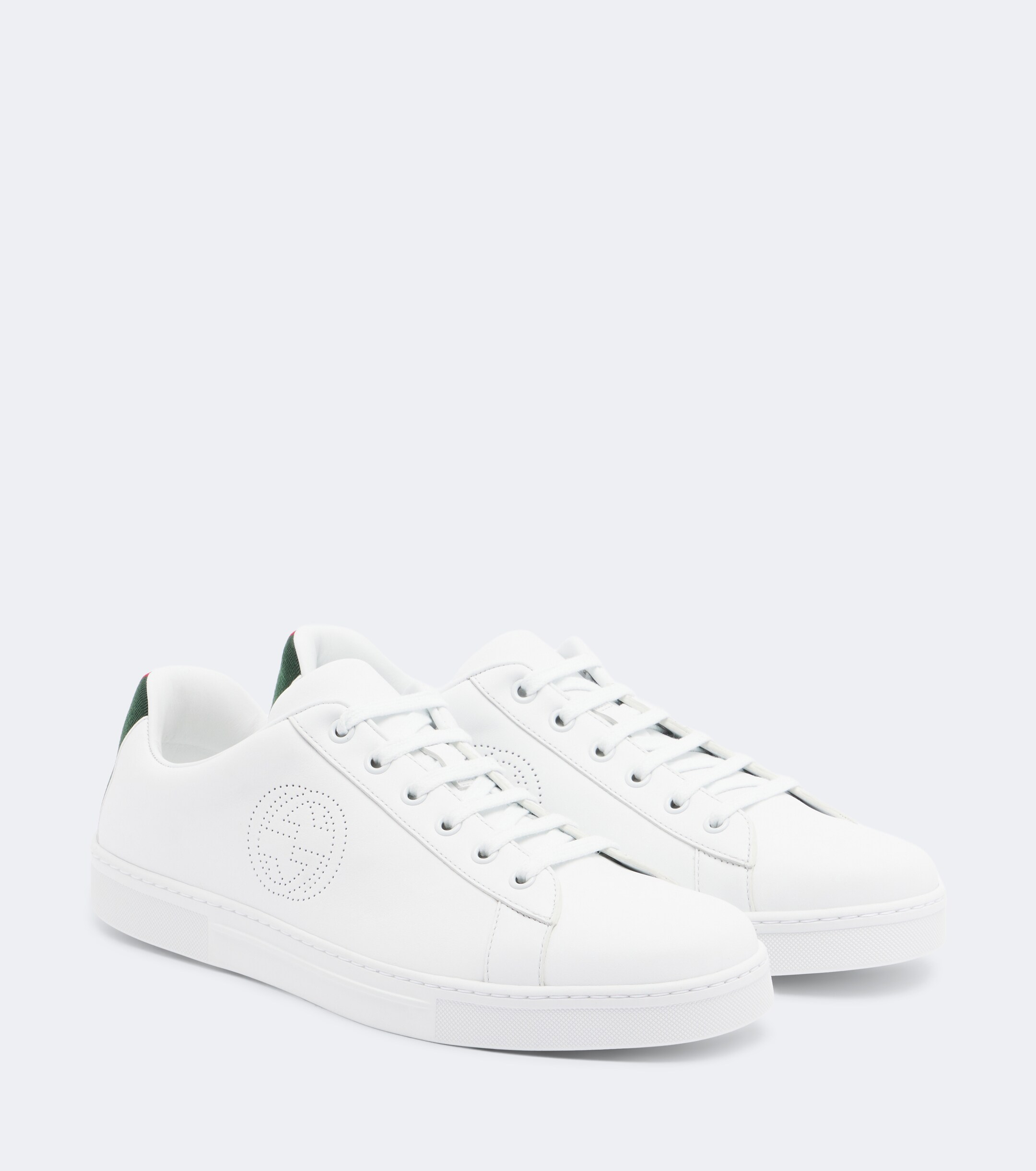 Gucci Gucci Ace Web Stripe leather sneakers