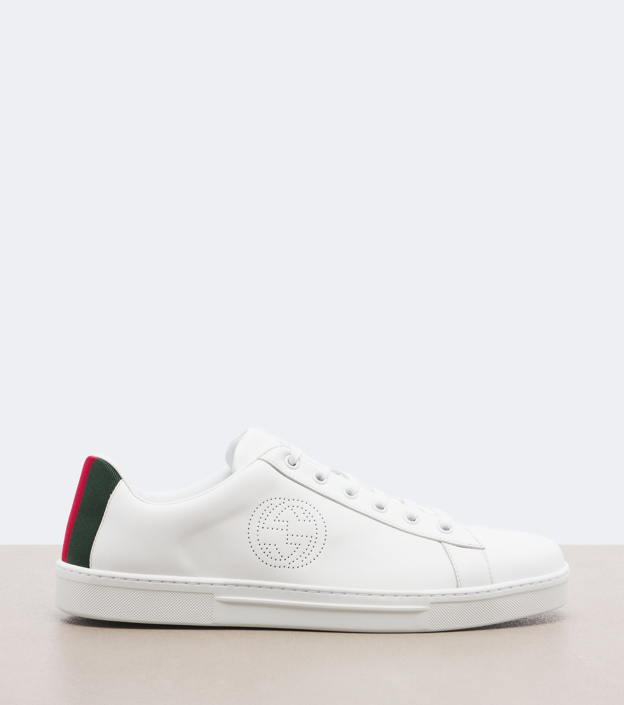 Gucci Gucci Ace Web Stripe leather sneakers