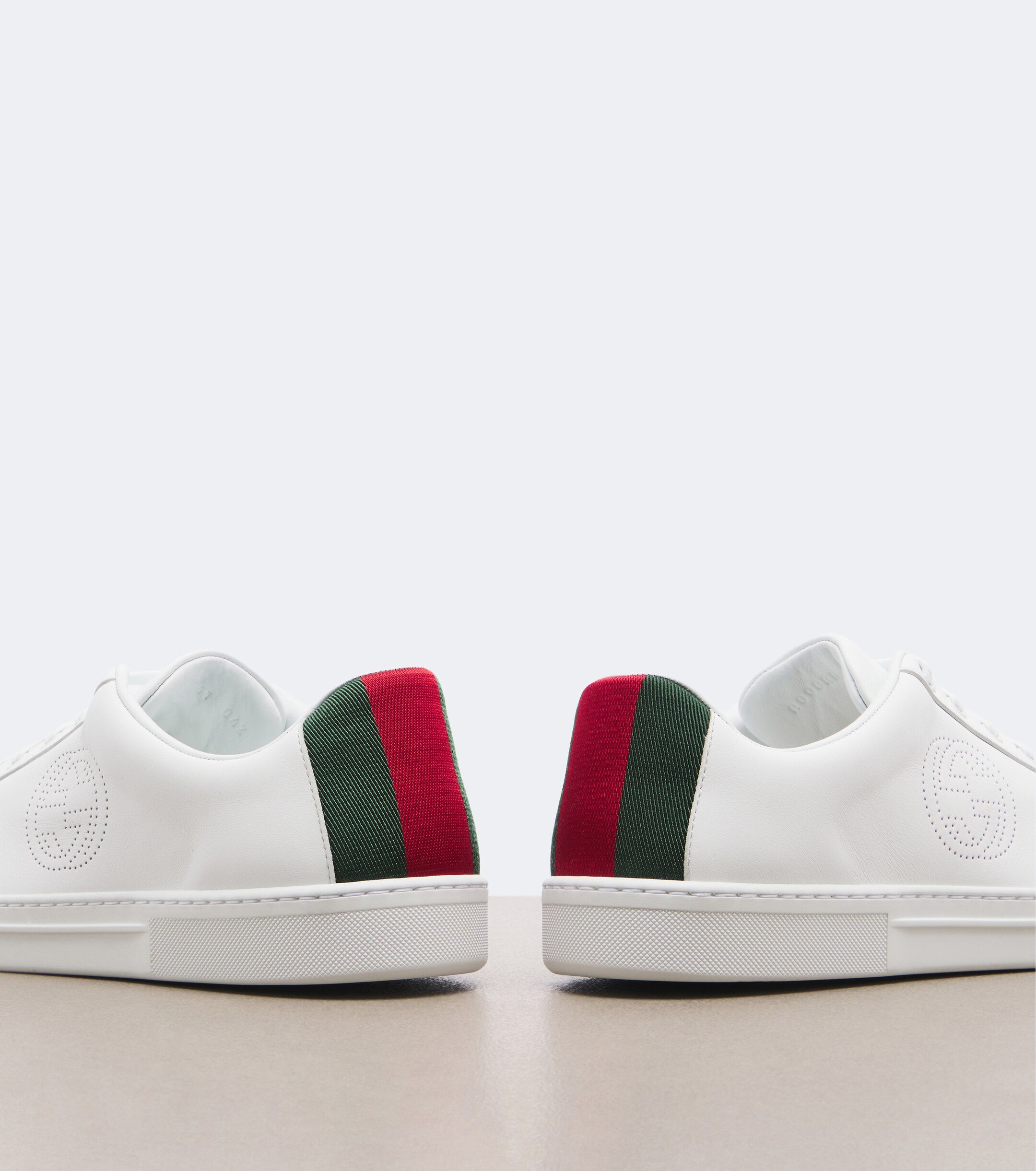 Gucci Gucci Ace Web Stripe leather sneakers
