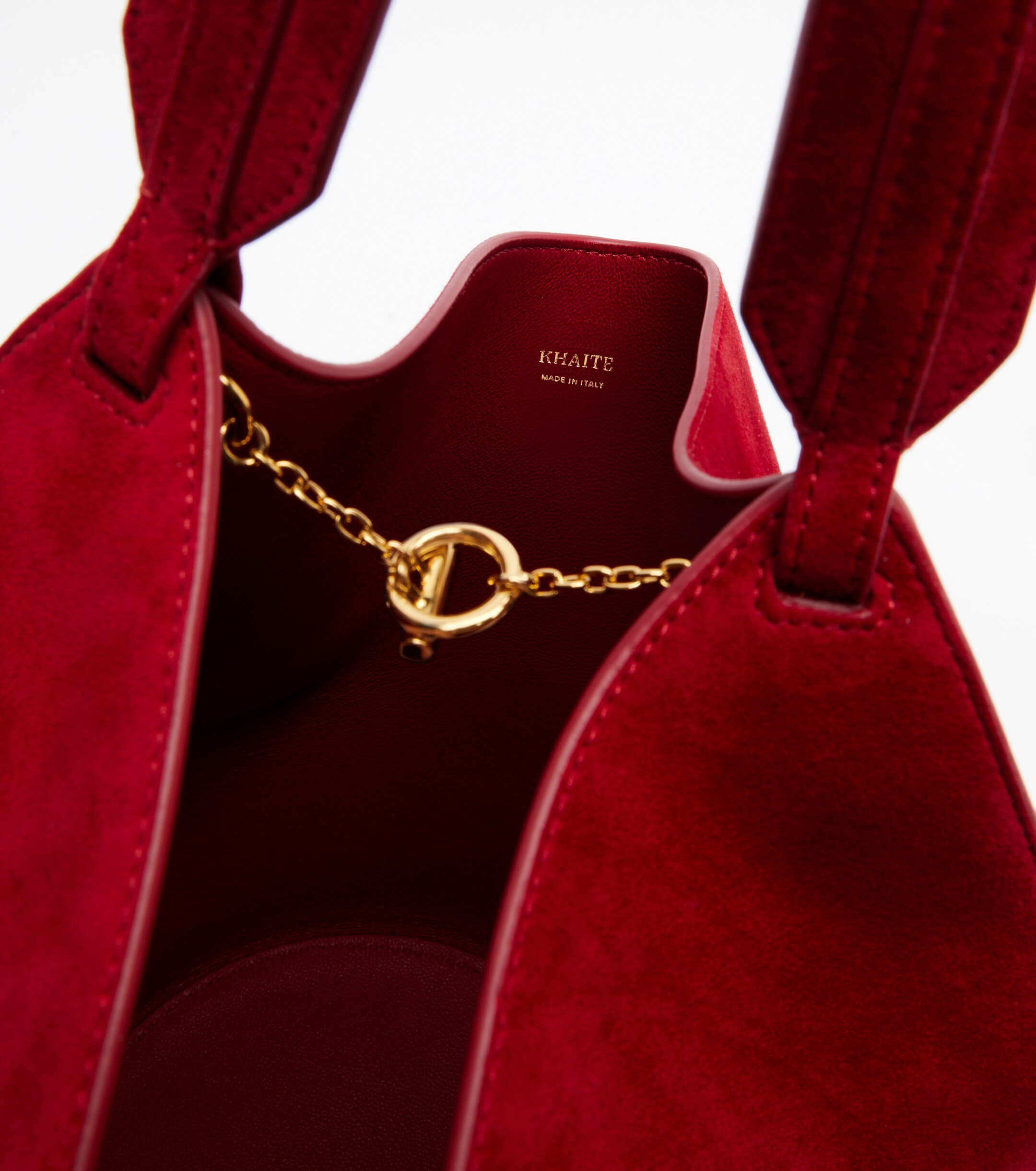 KHAITE Lotus Mini suede tote bag