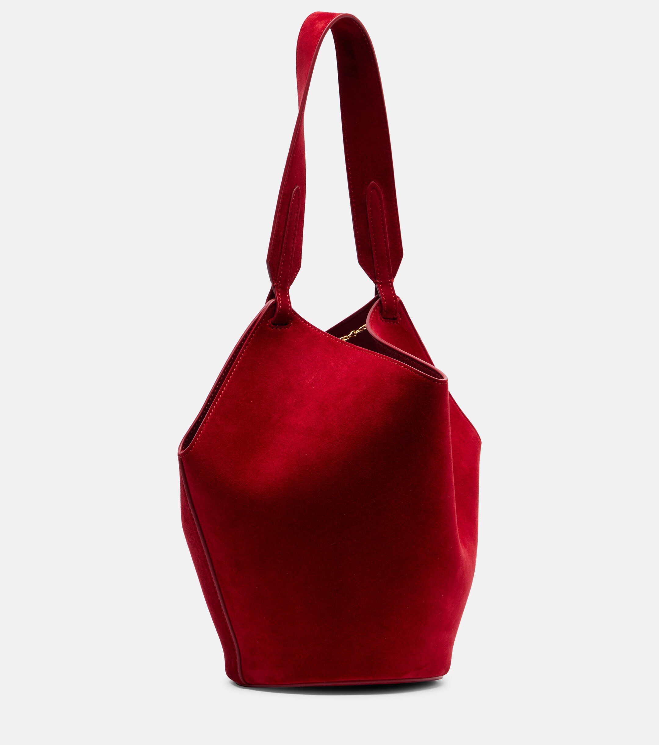 KHAITE Lotus Mini suede tote bag
