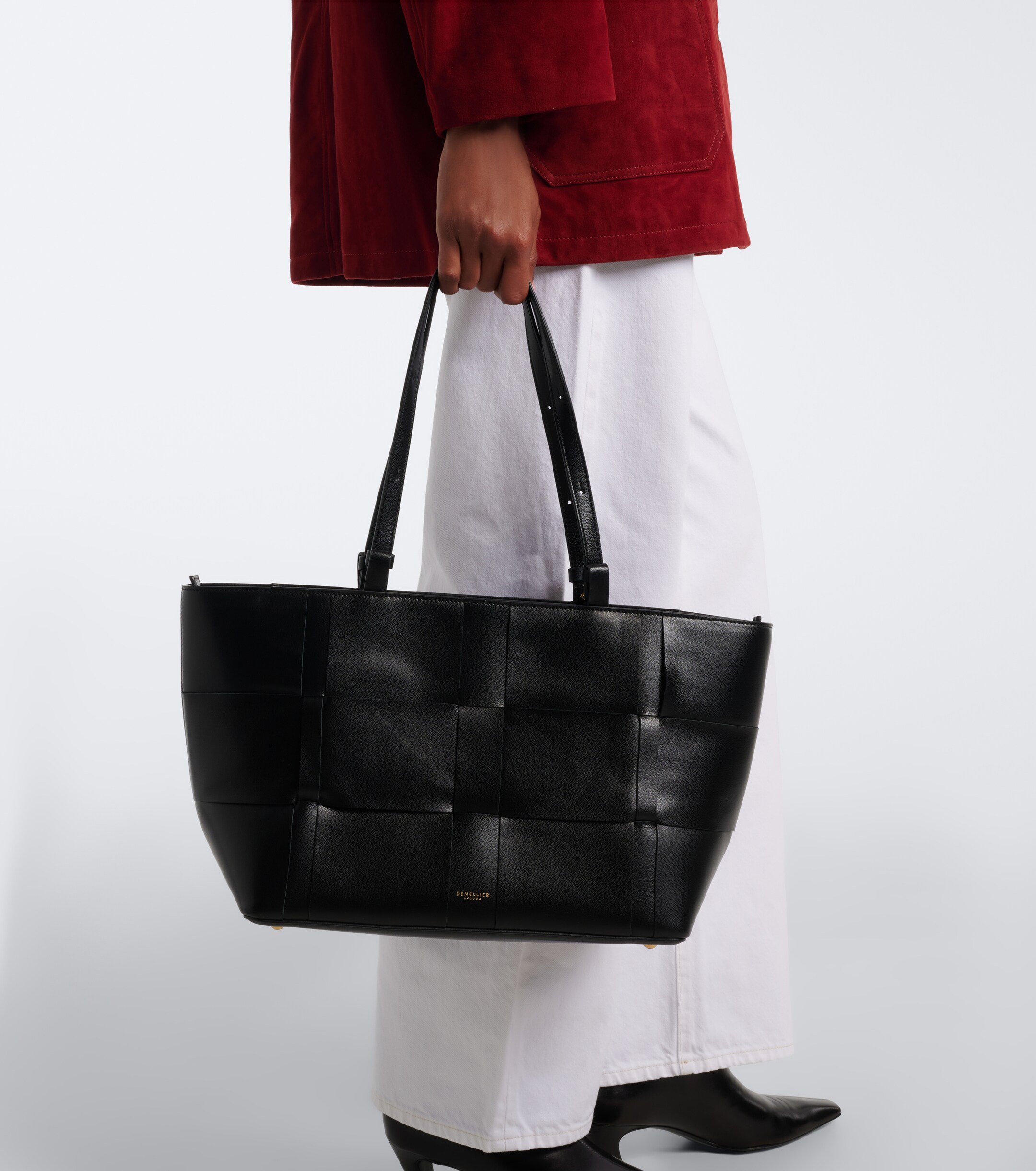 DeMellier Florence Large woven leather tote bag thumbnail