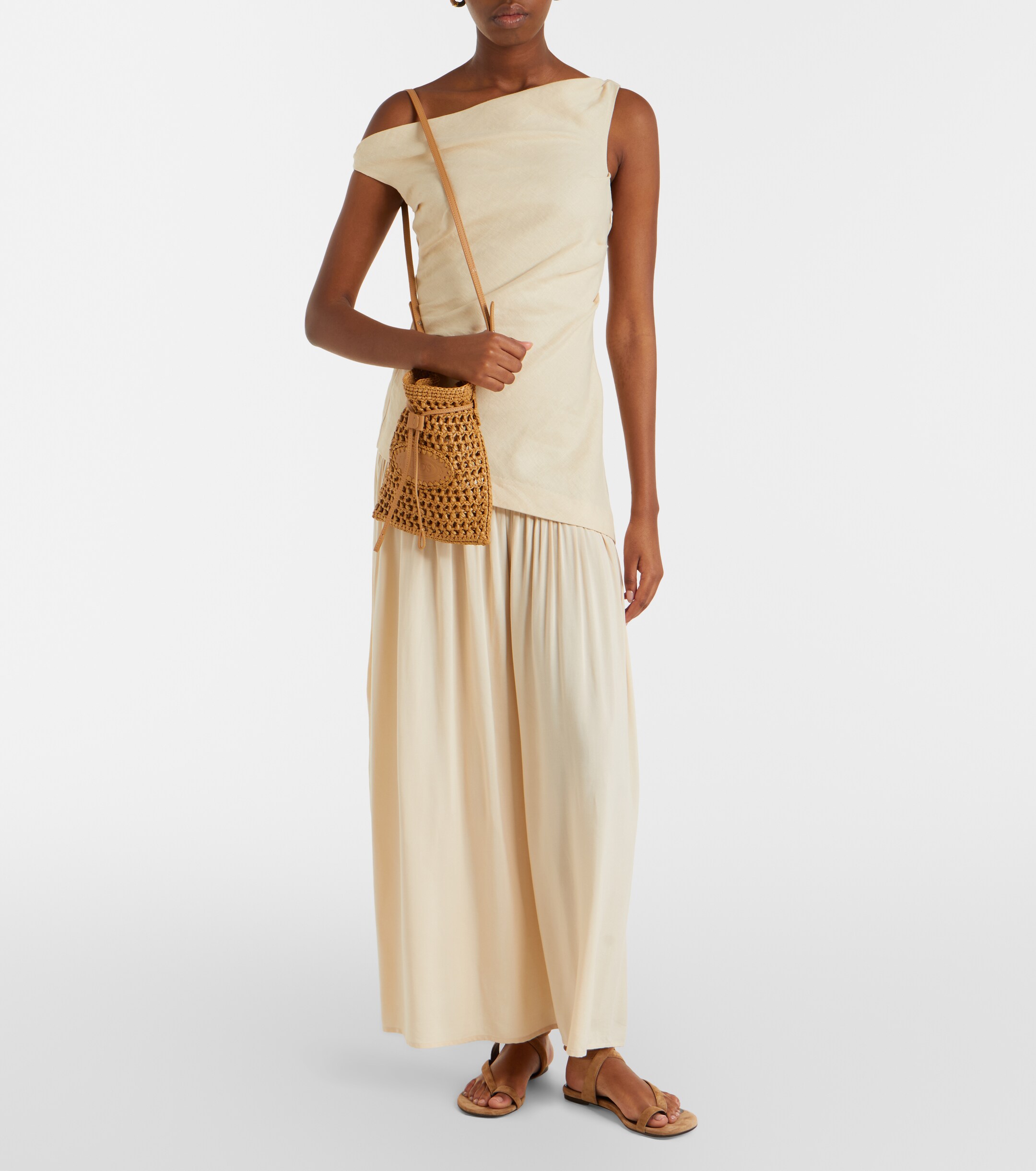 Tod's EBL Mini raffia-effect bucket bag