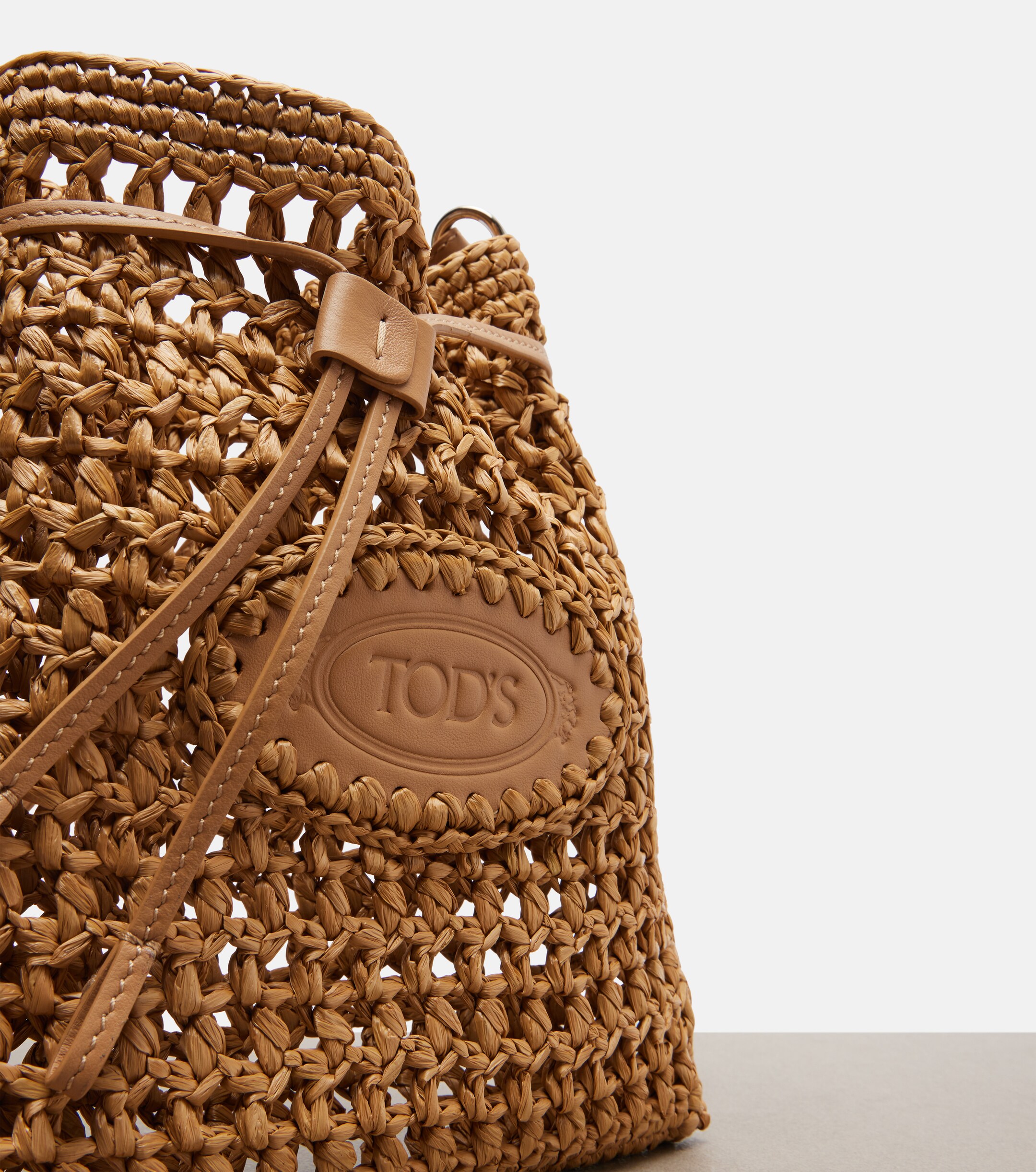 Tod's EBL Mini raffia-effect bucket bag